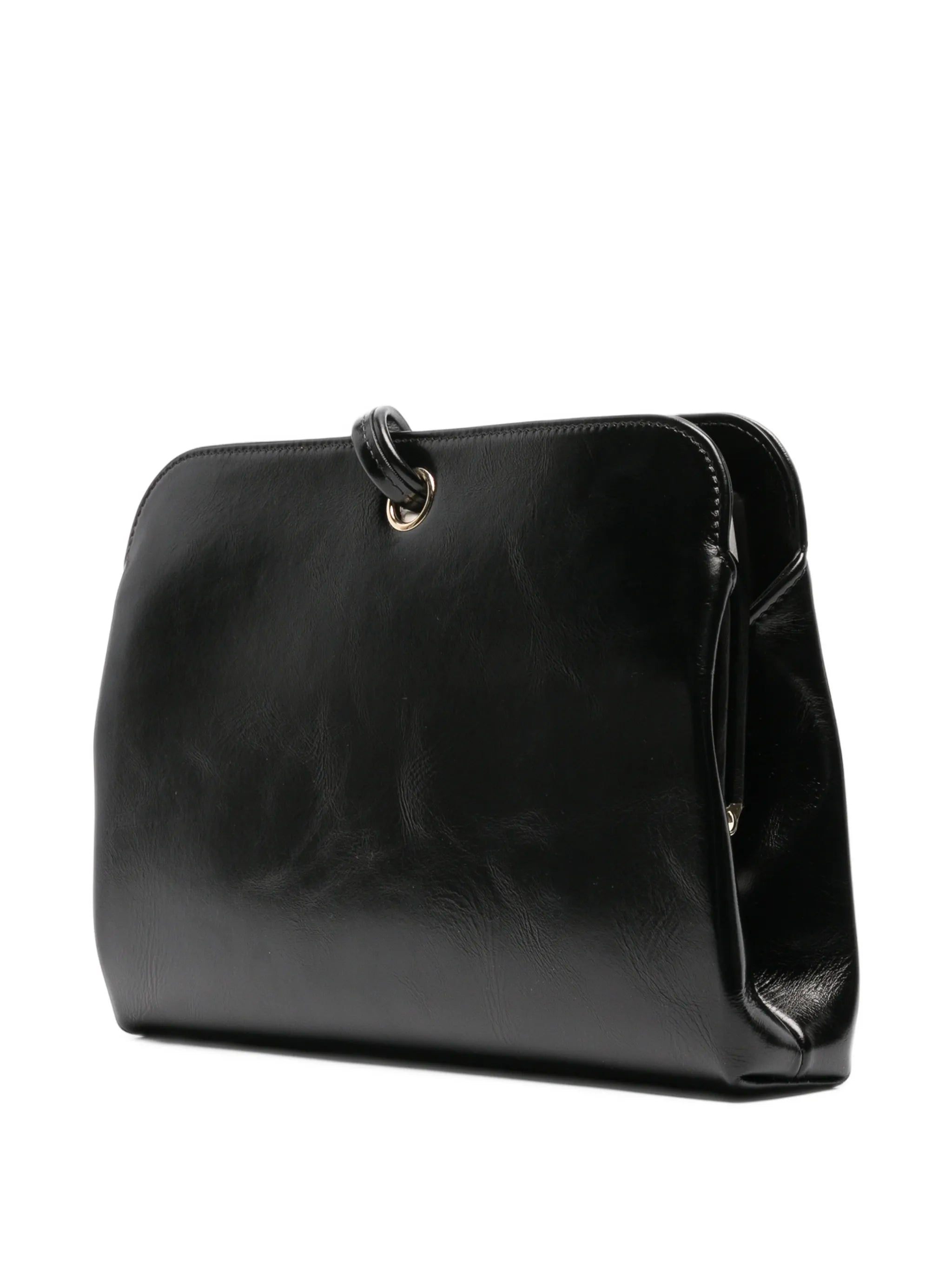 Kizette clutch black supple shine leather