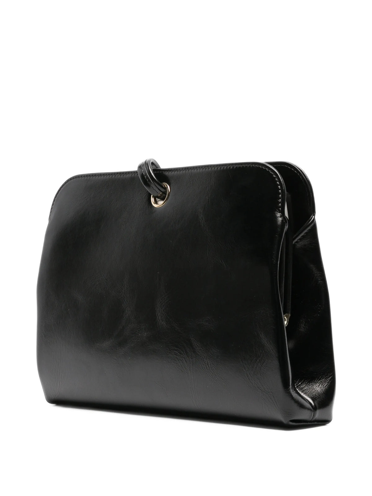 Kizette clutch black supple shine leather