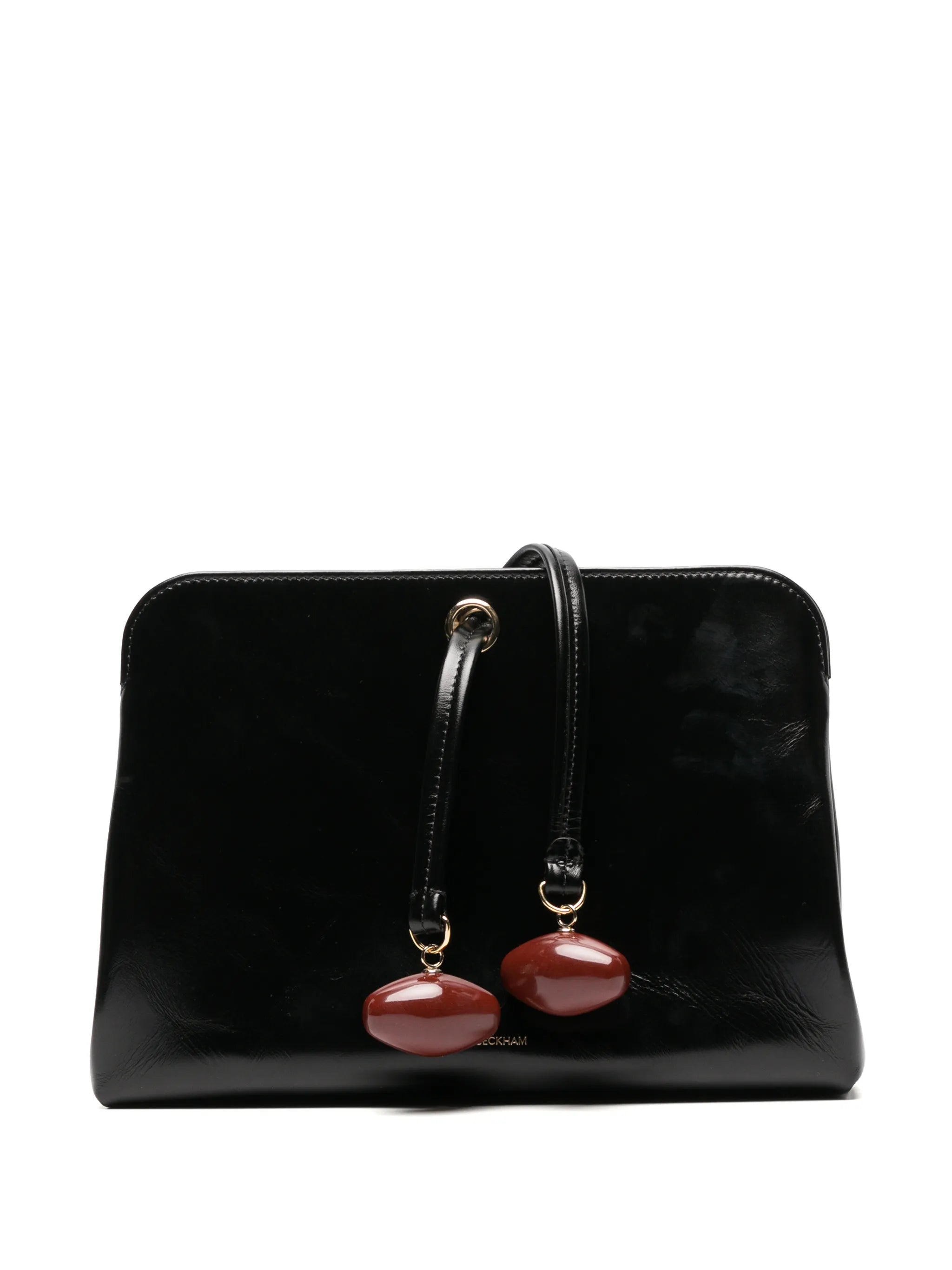 Kizette clutch black supple shine leather