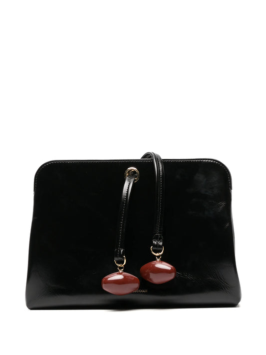 Kizette clutch black supple shine leather
