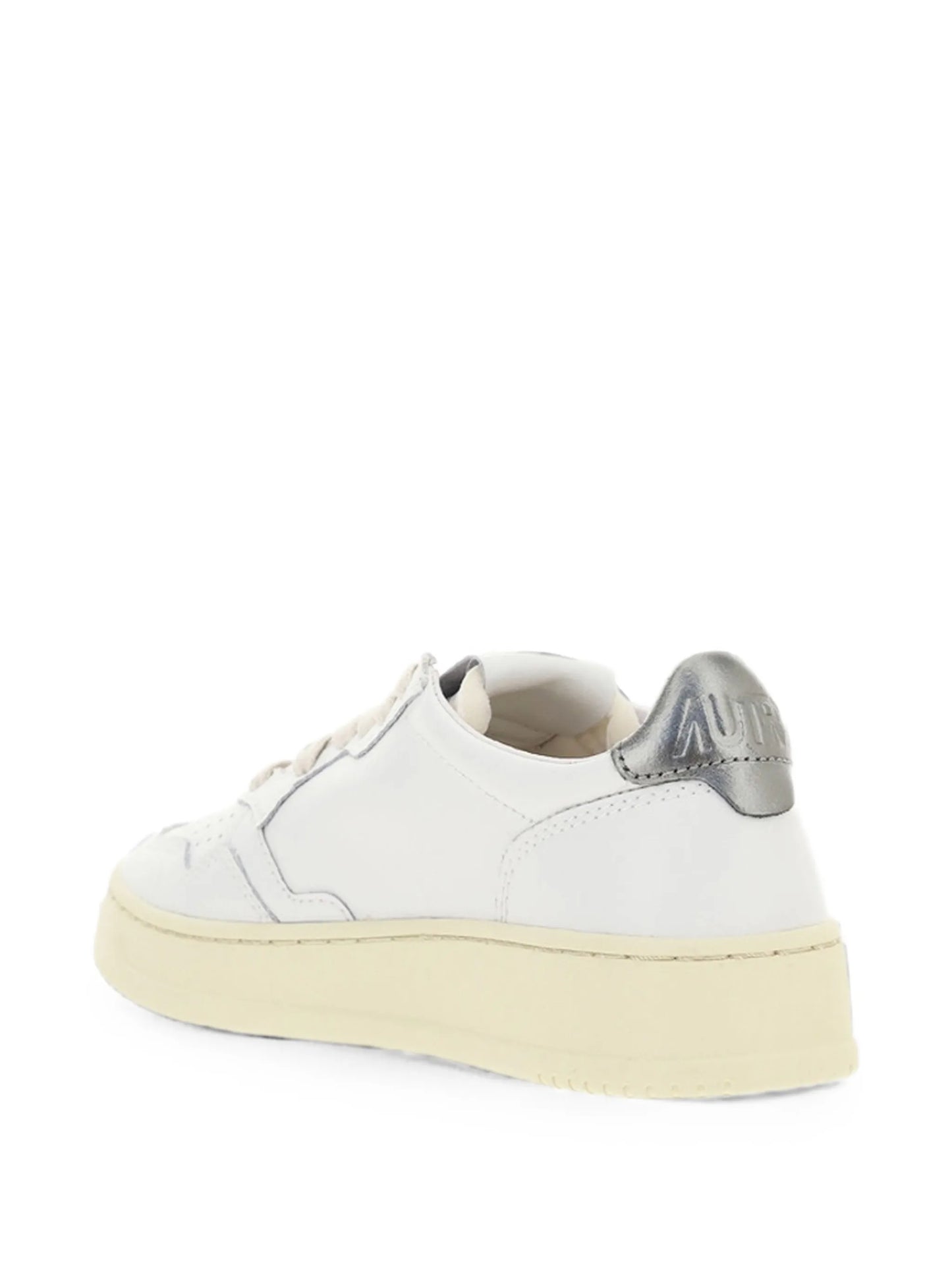 Medalist low sneakers in white and silver leather