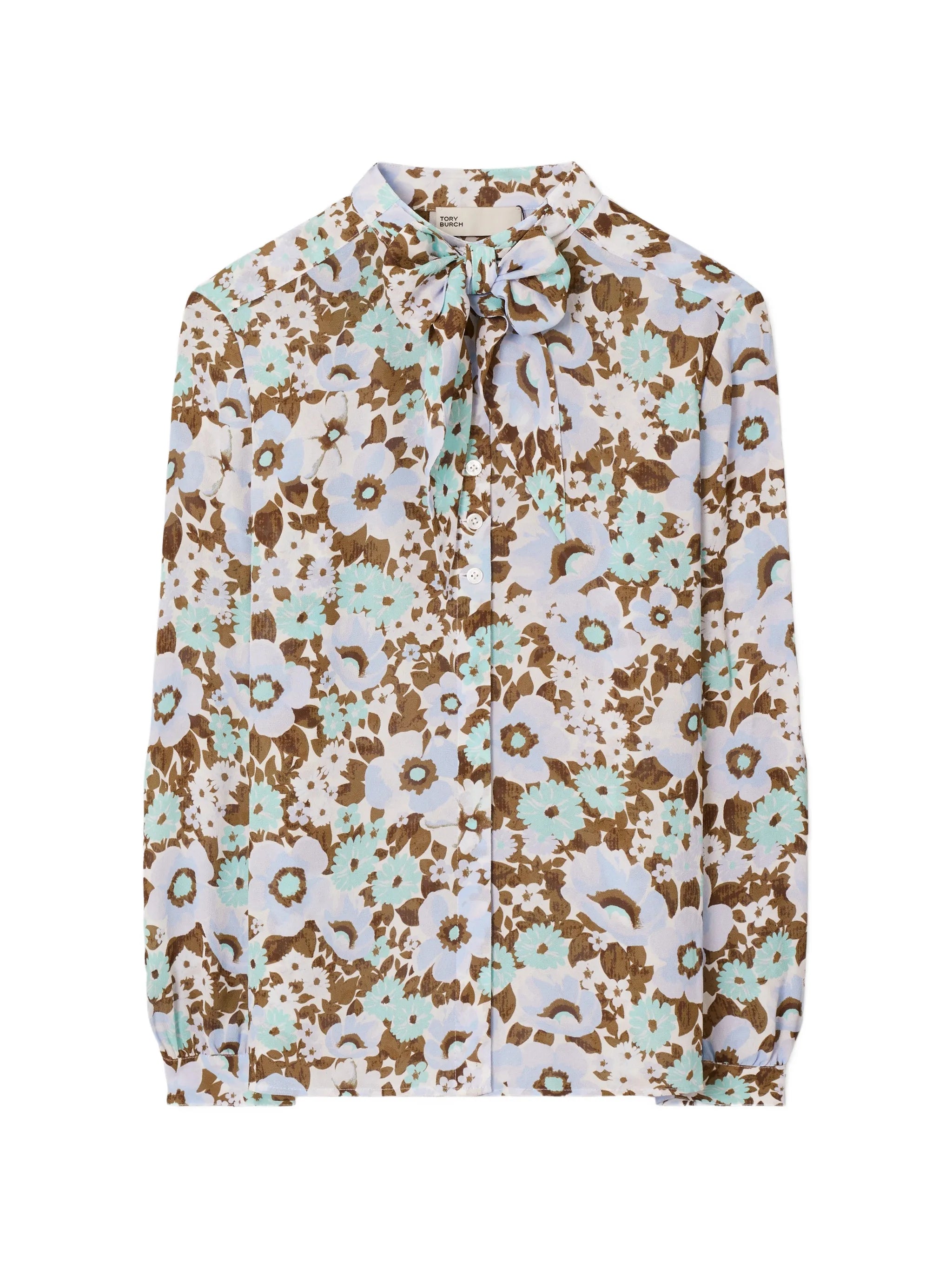 printed viscose bow blouse