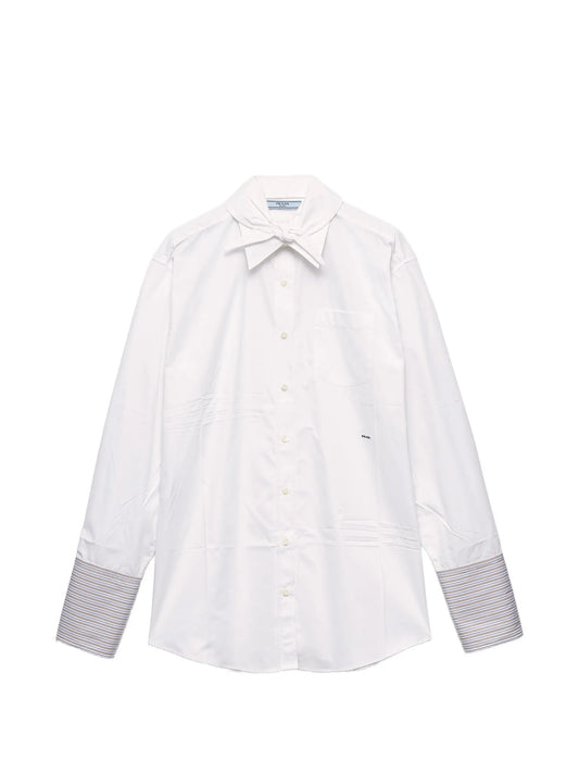 scarf-detail long-sleeve shirt
