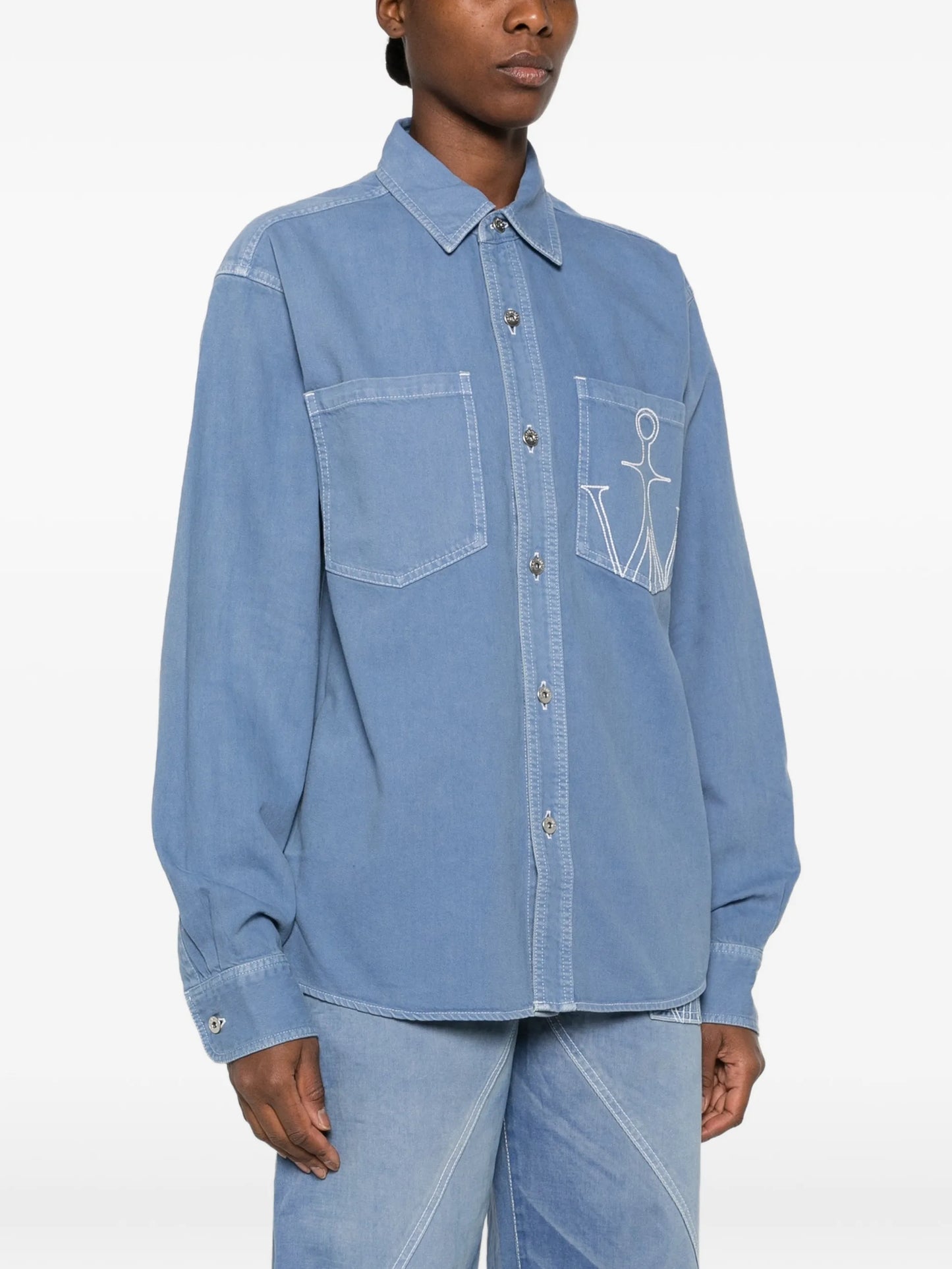 embroidered oversized shirt