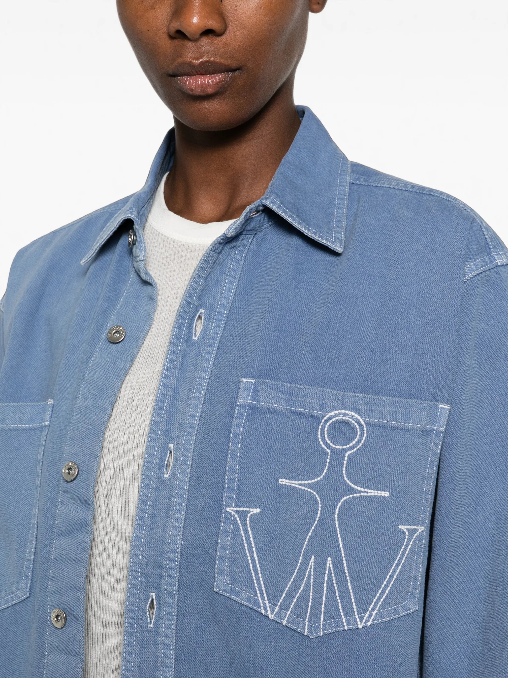 embroidered oversized shirt