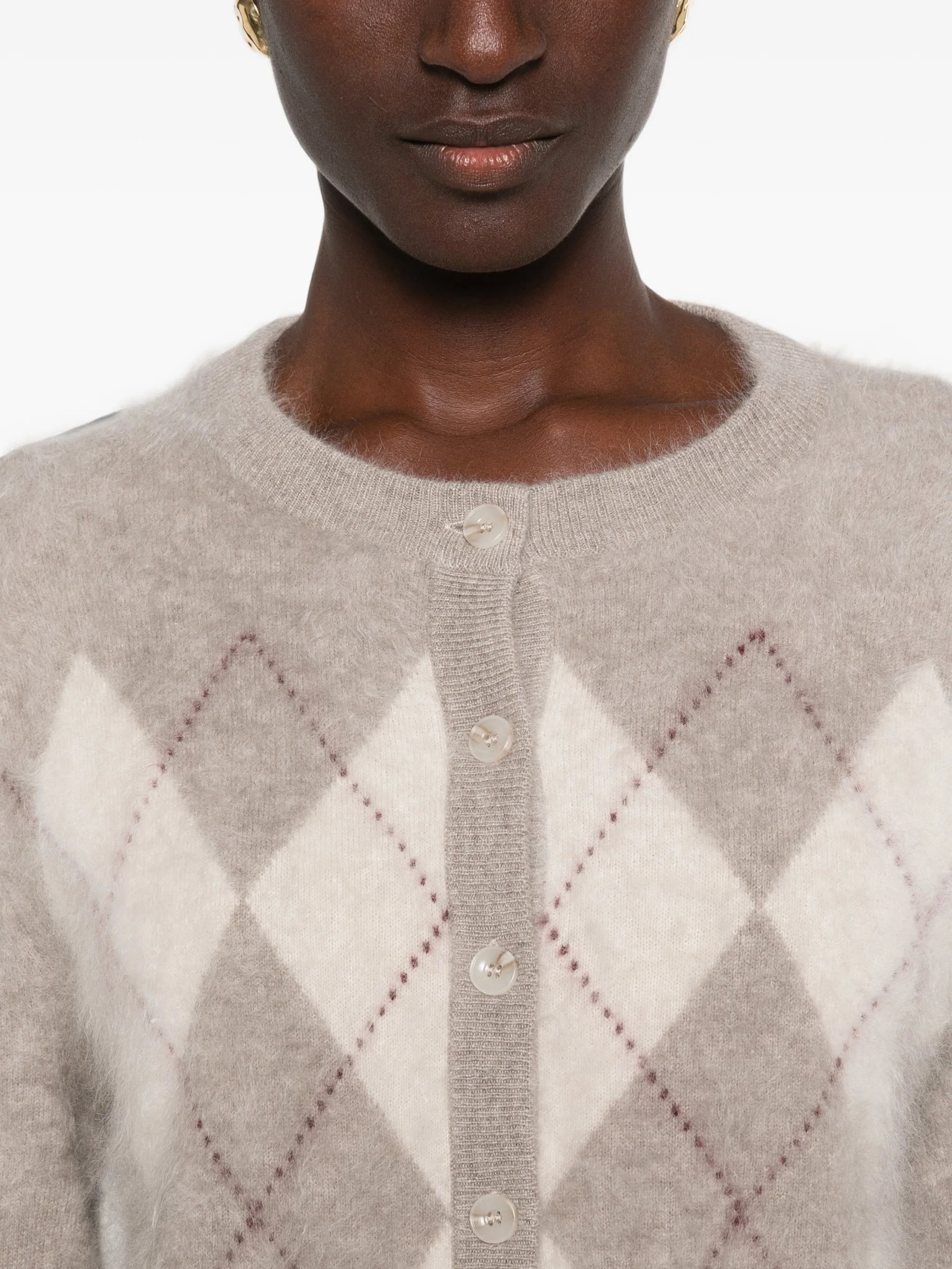 argyle cashmere cardigan