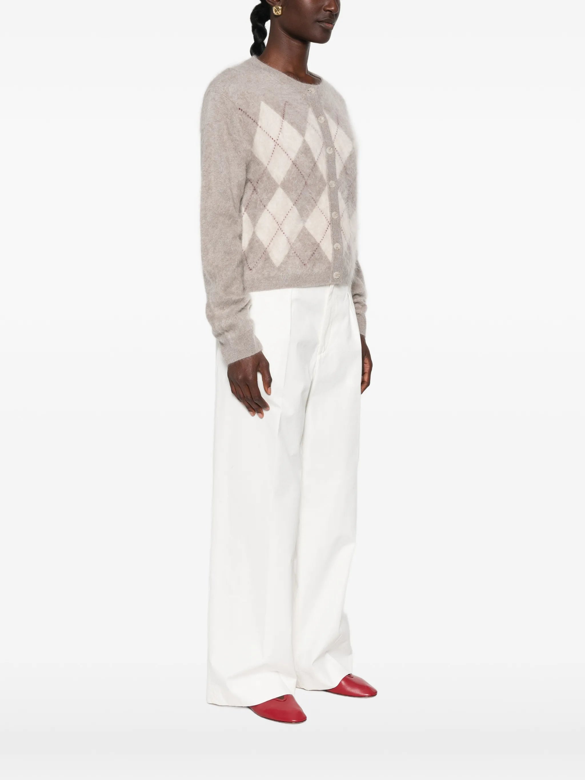 argyle cashmere cardigan