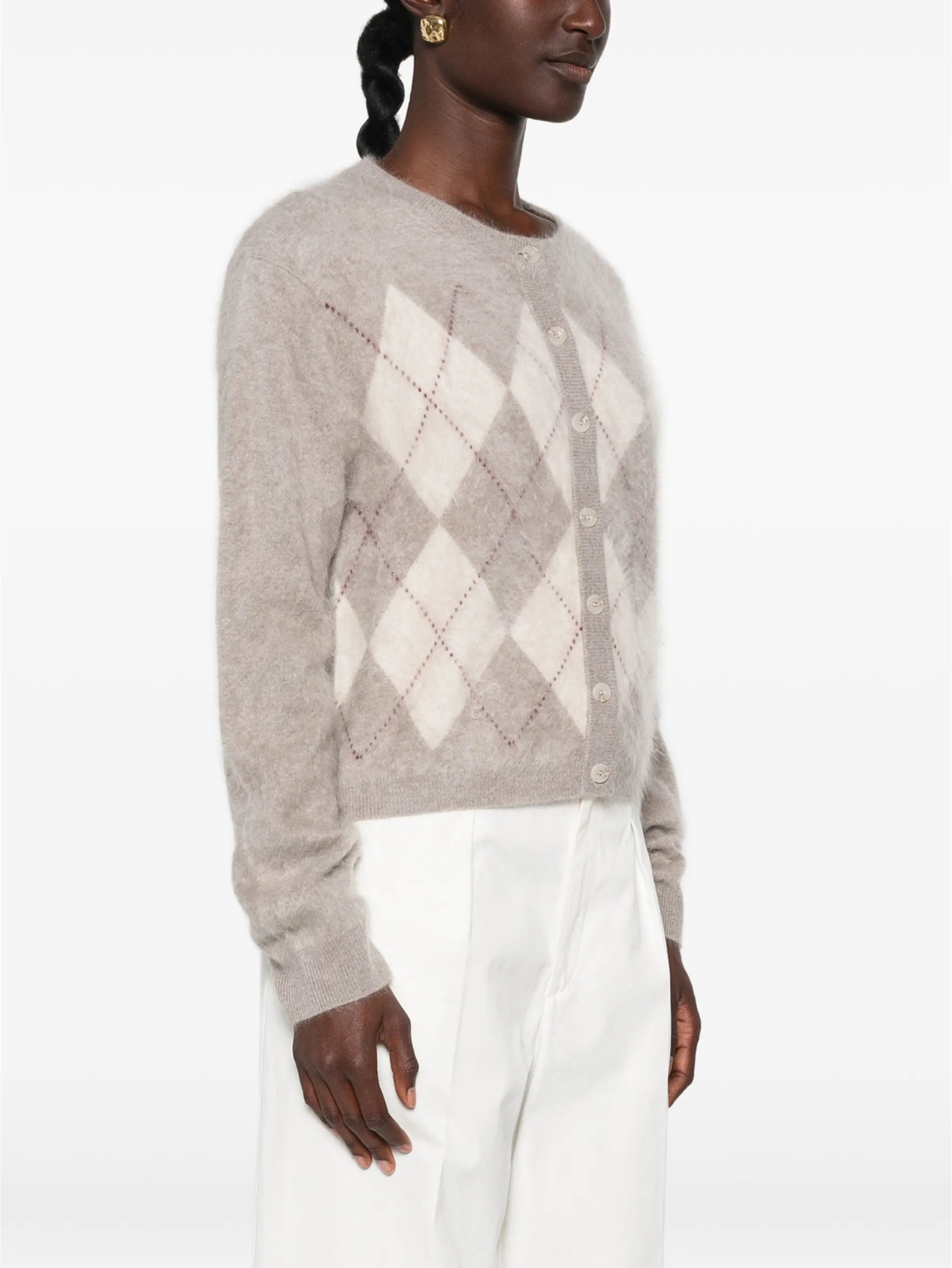 argyle cashmere cardigan