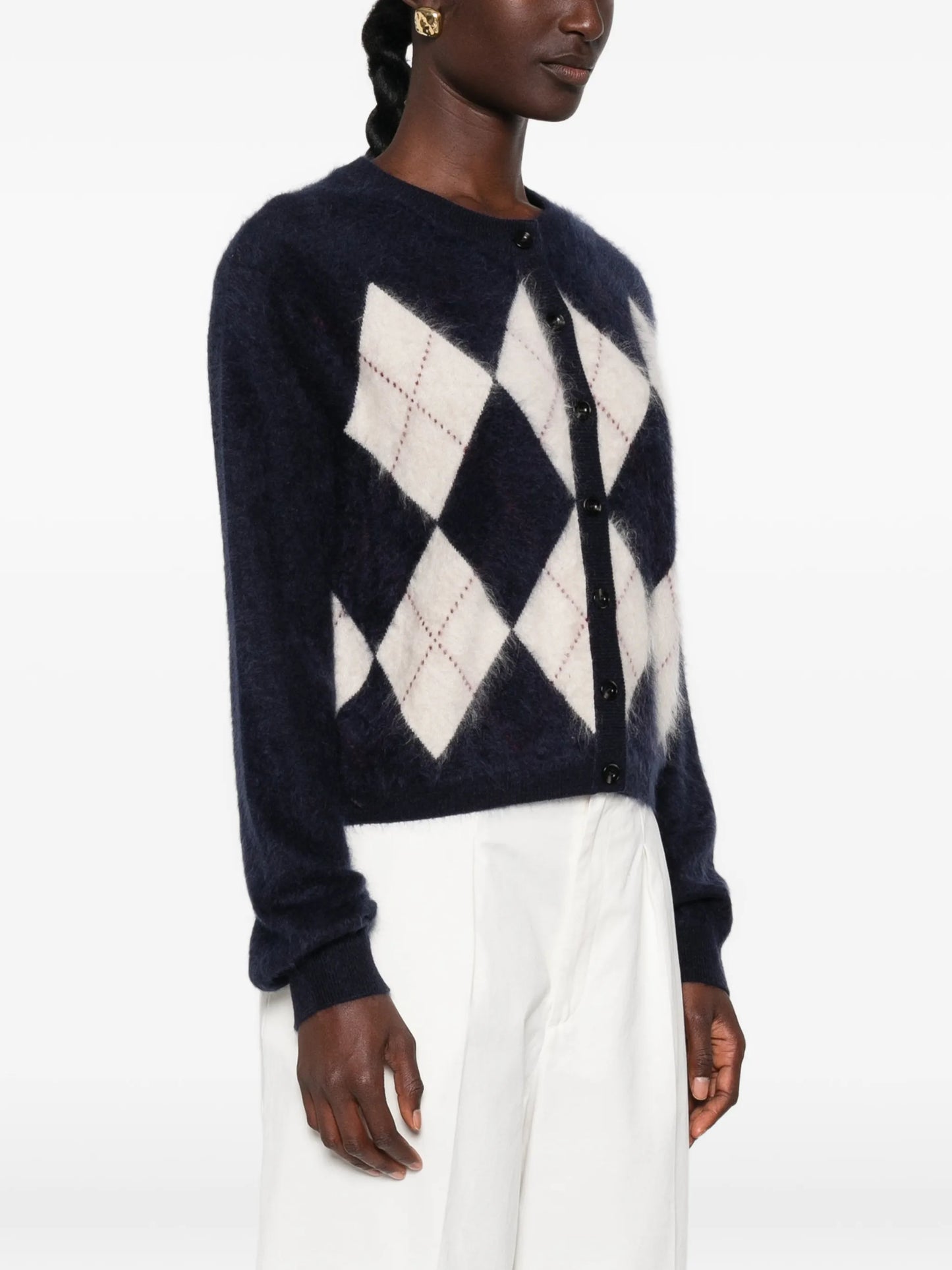 Argyle cashmere cardigan