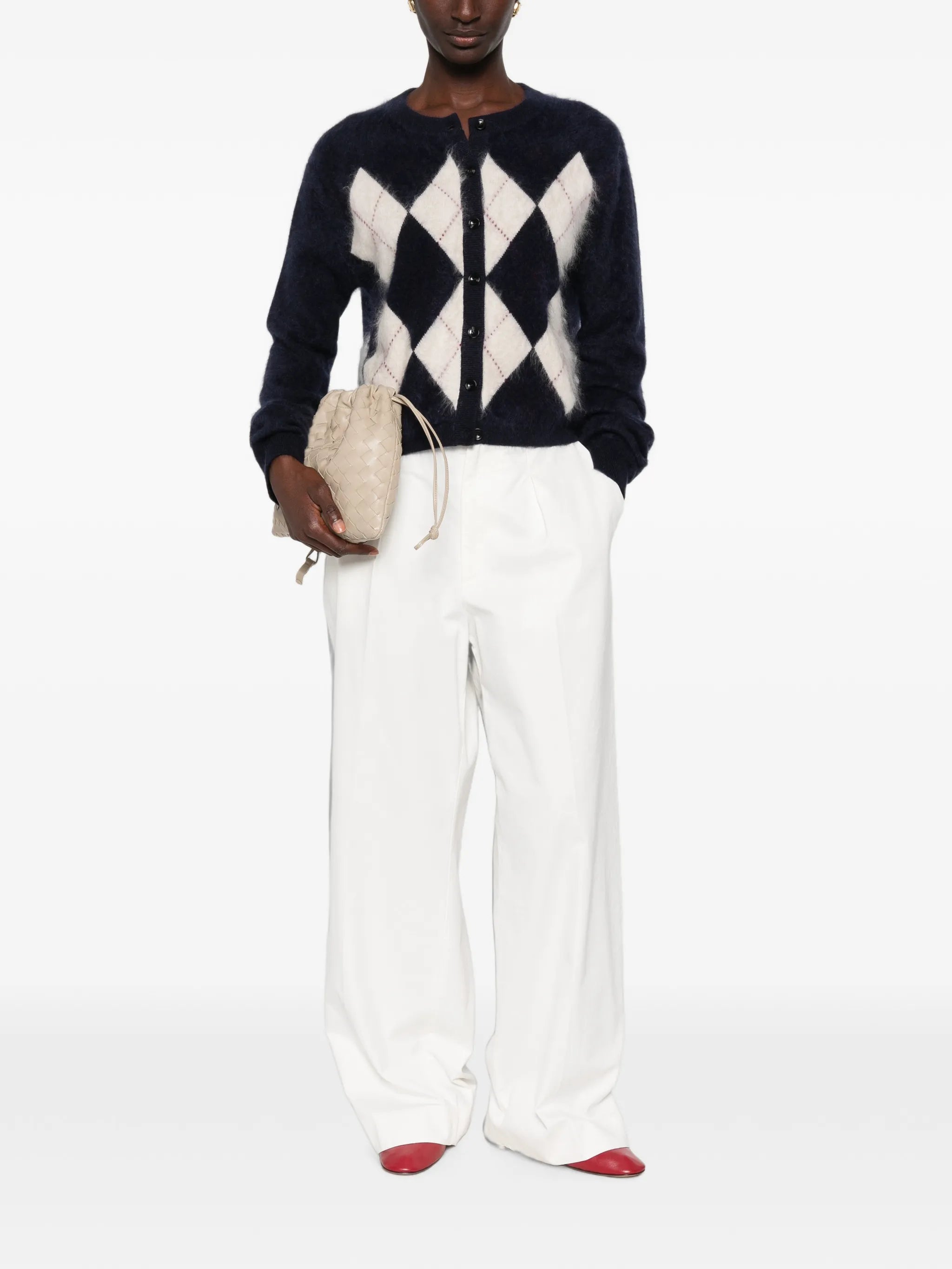 Argyle cashmere cardigan