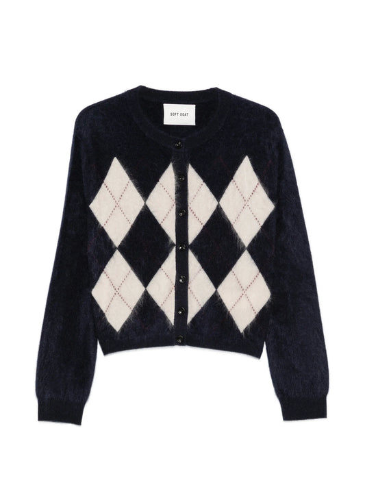 Argyle cashmere cardigan