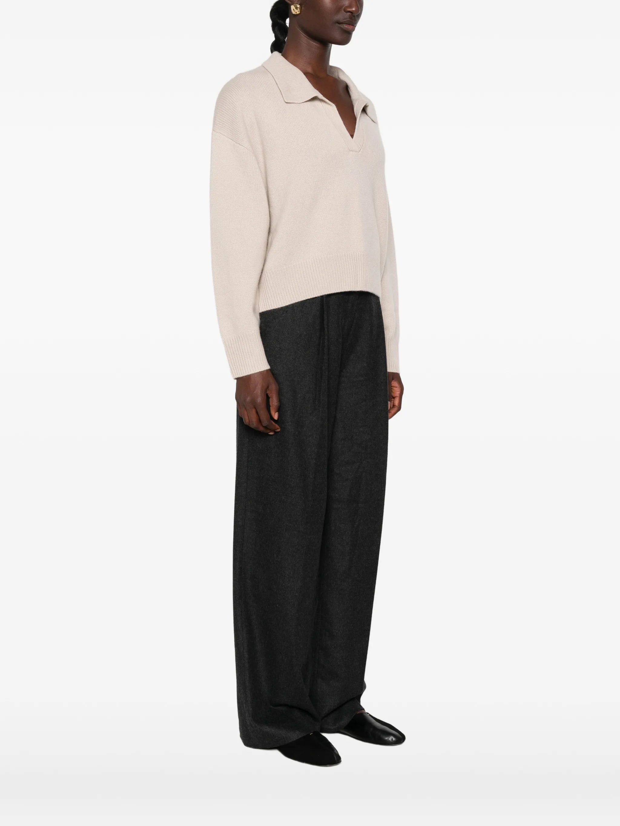 relaxed-fit polo sweater