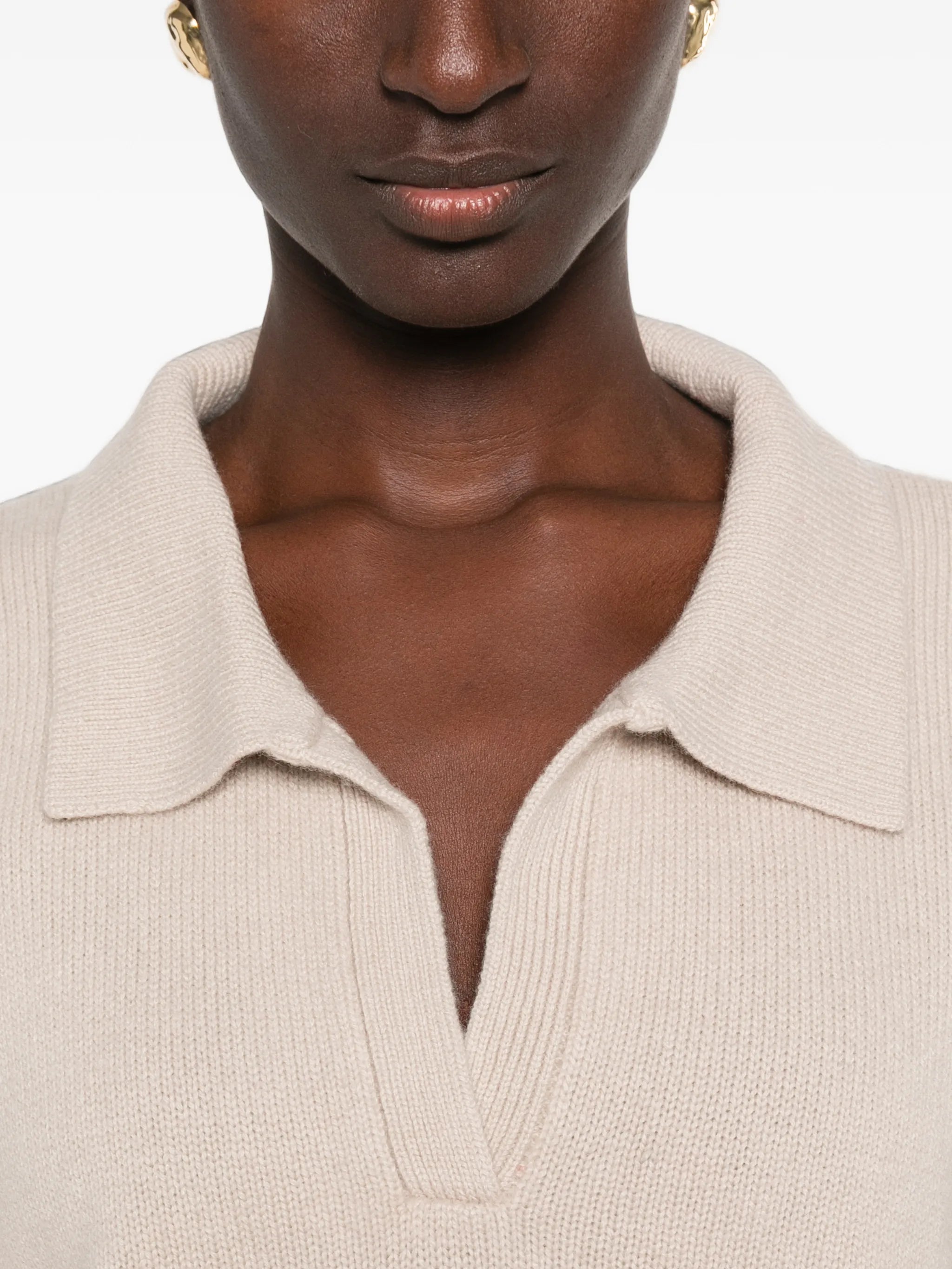 relaxed-fit polo sweater