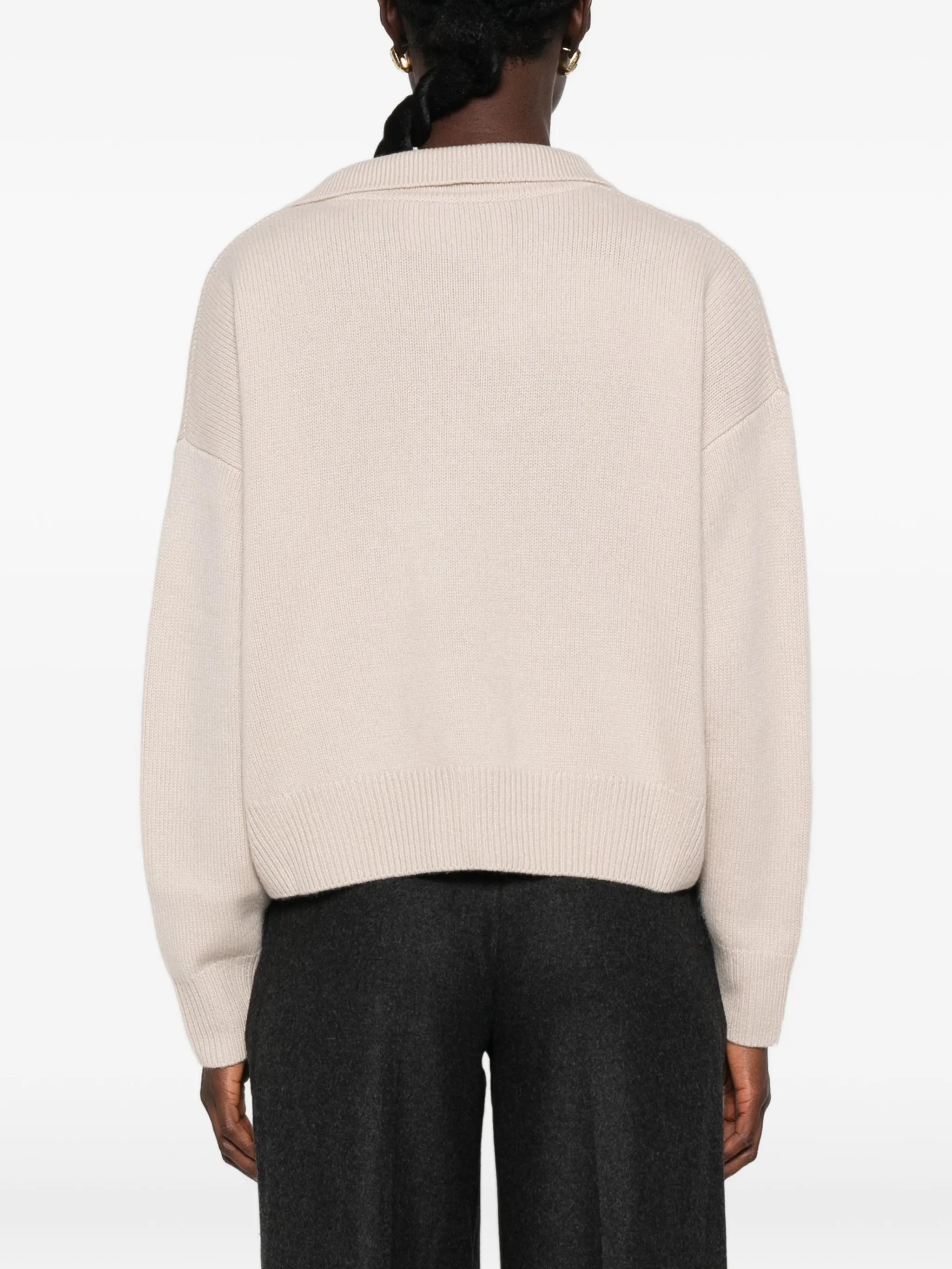 relaxed-fit polo sweater