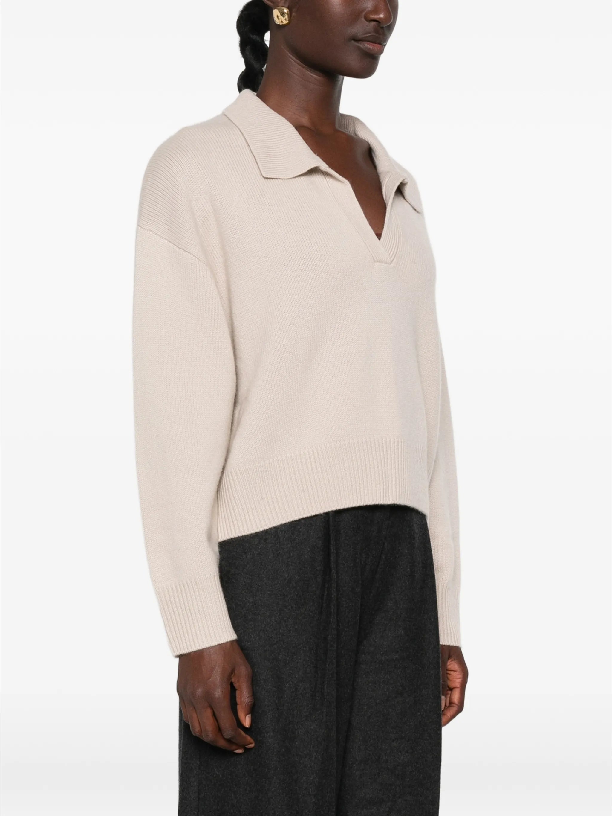 relaxed-fit polo sweater