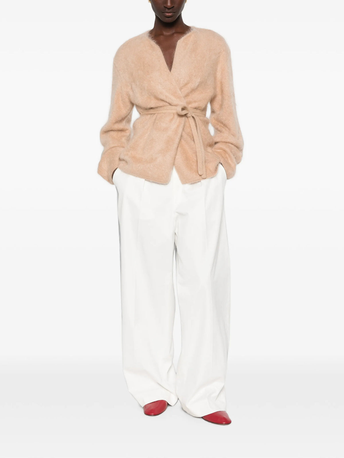 brushed wrap cardigan