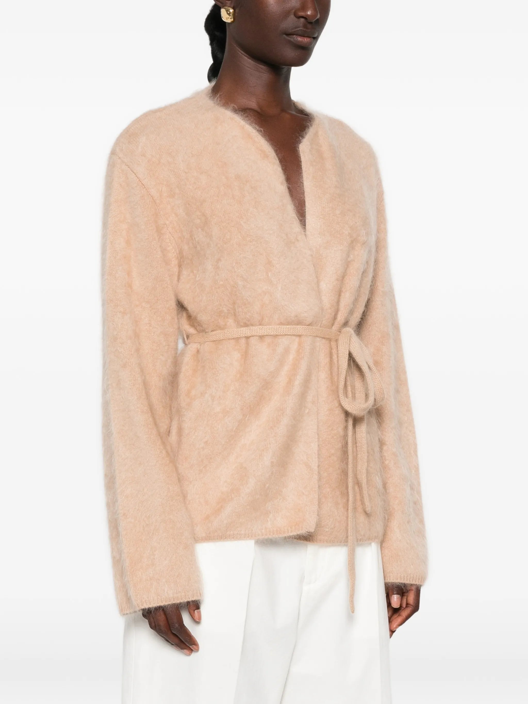 brushed wrap cardigan
