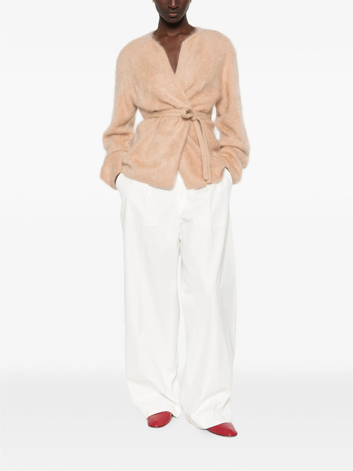 brushed wrap cardigan