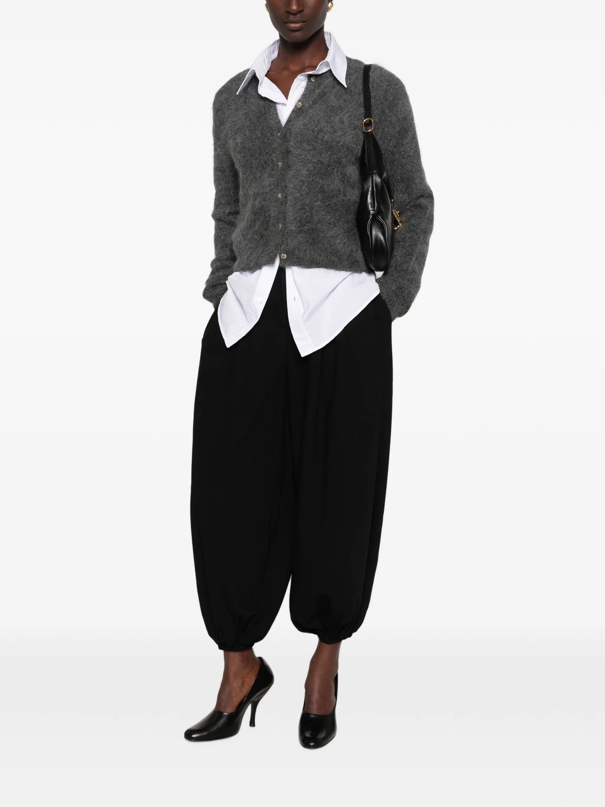 brushed-knit alpaca cardigan