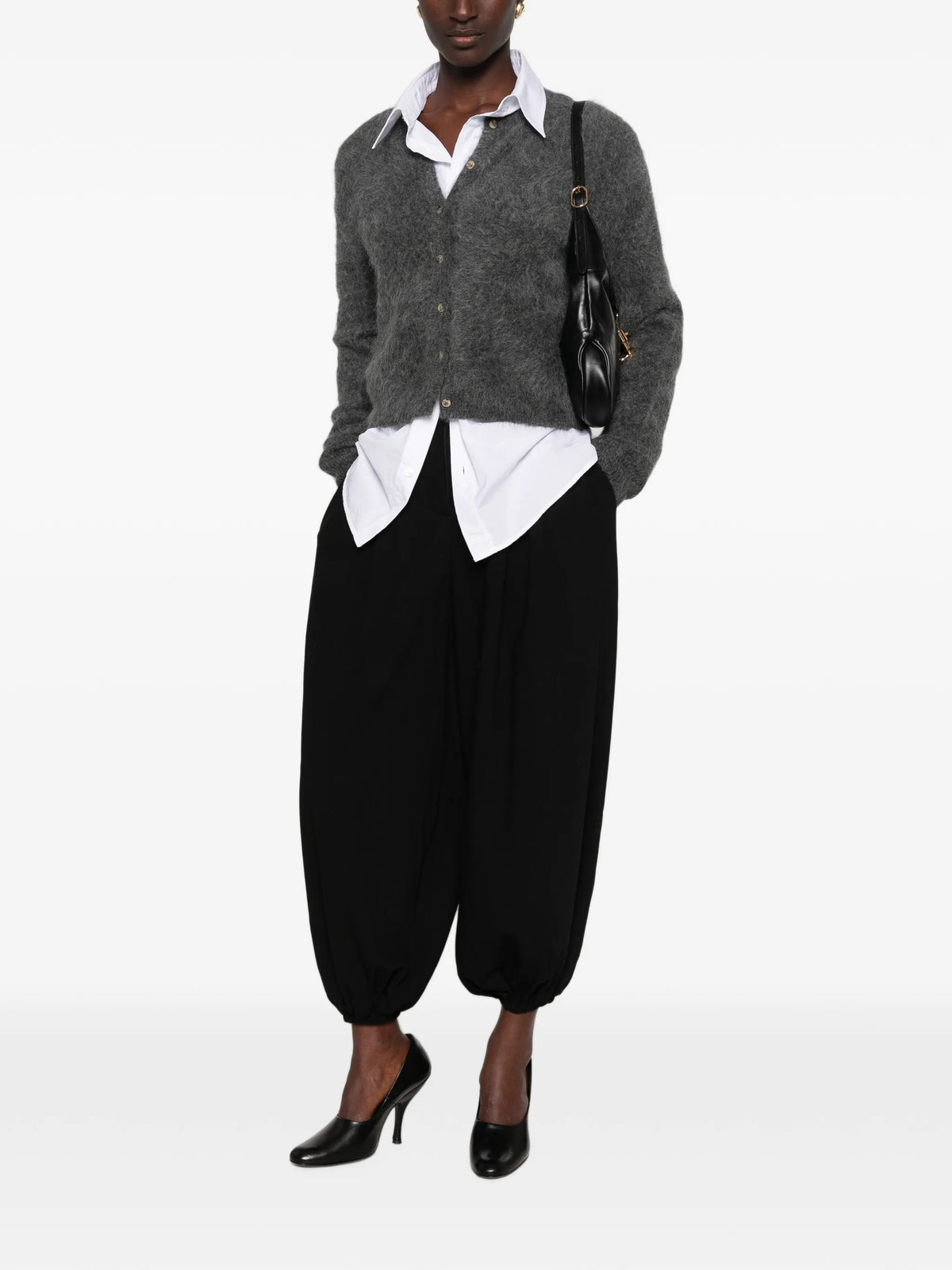 brushed-knit alpaca cardigan
