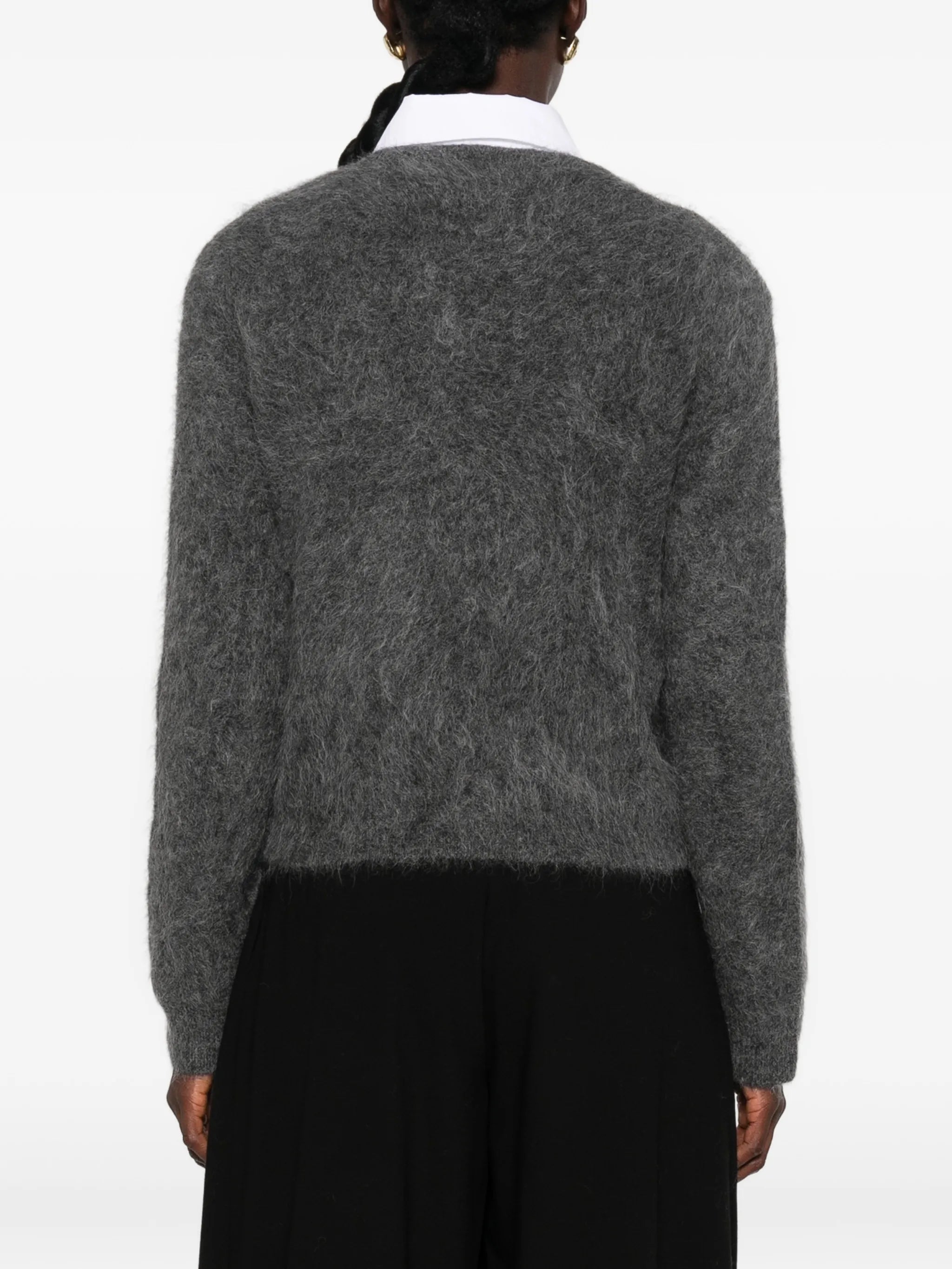 brushed-knit alpaca cardigan
