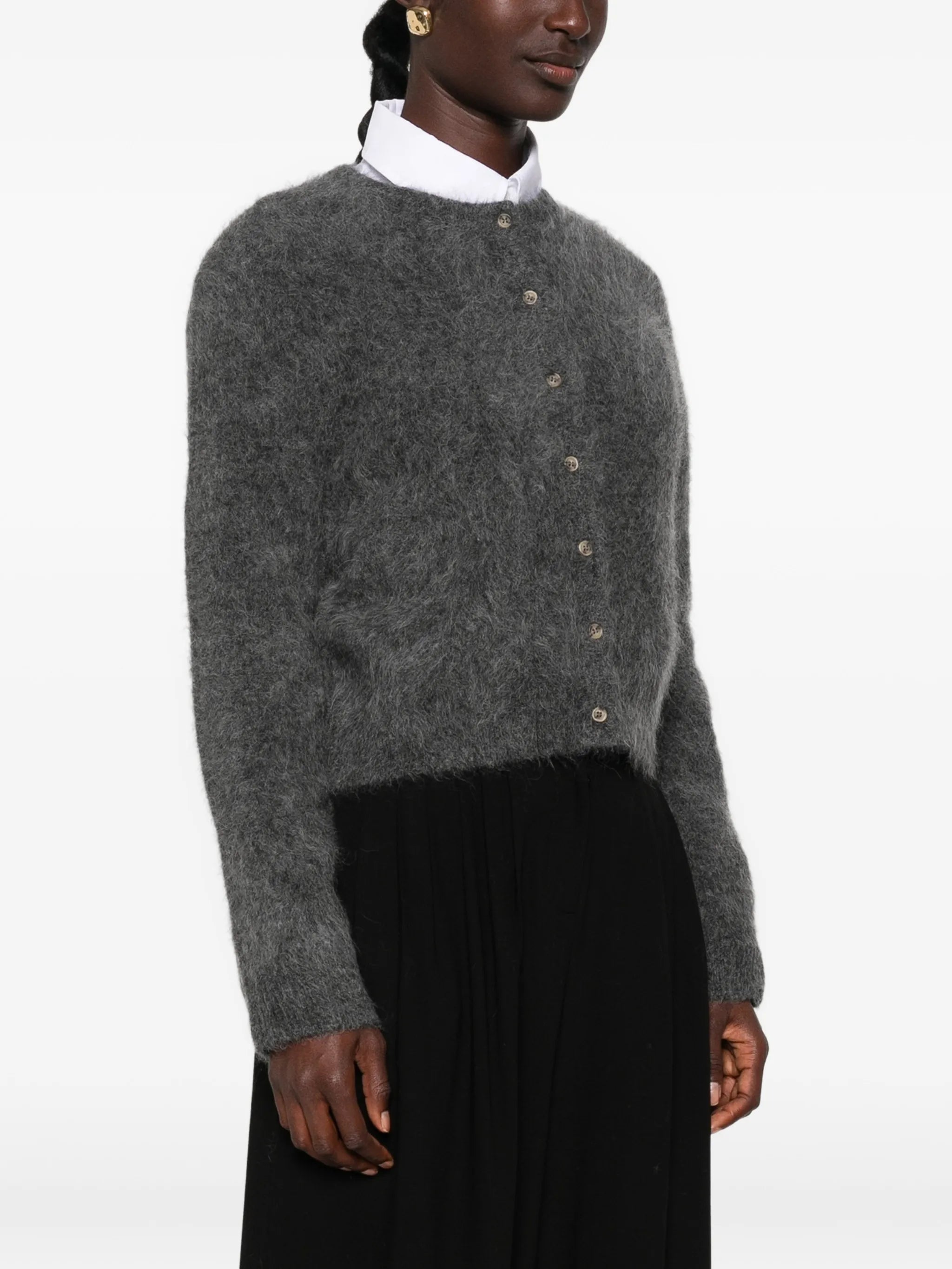 brushed-knit alpaca cardigan
