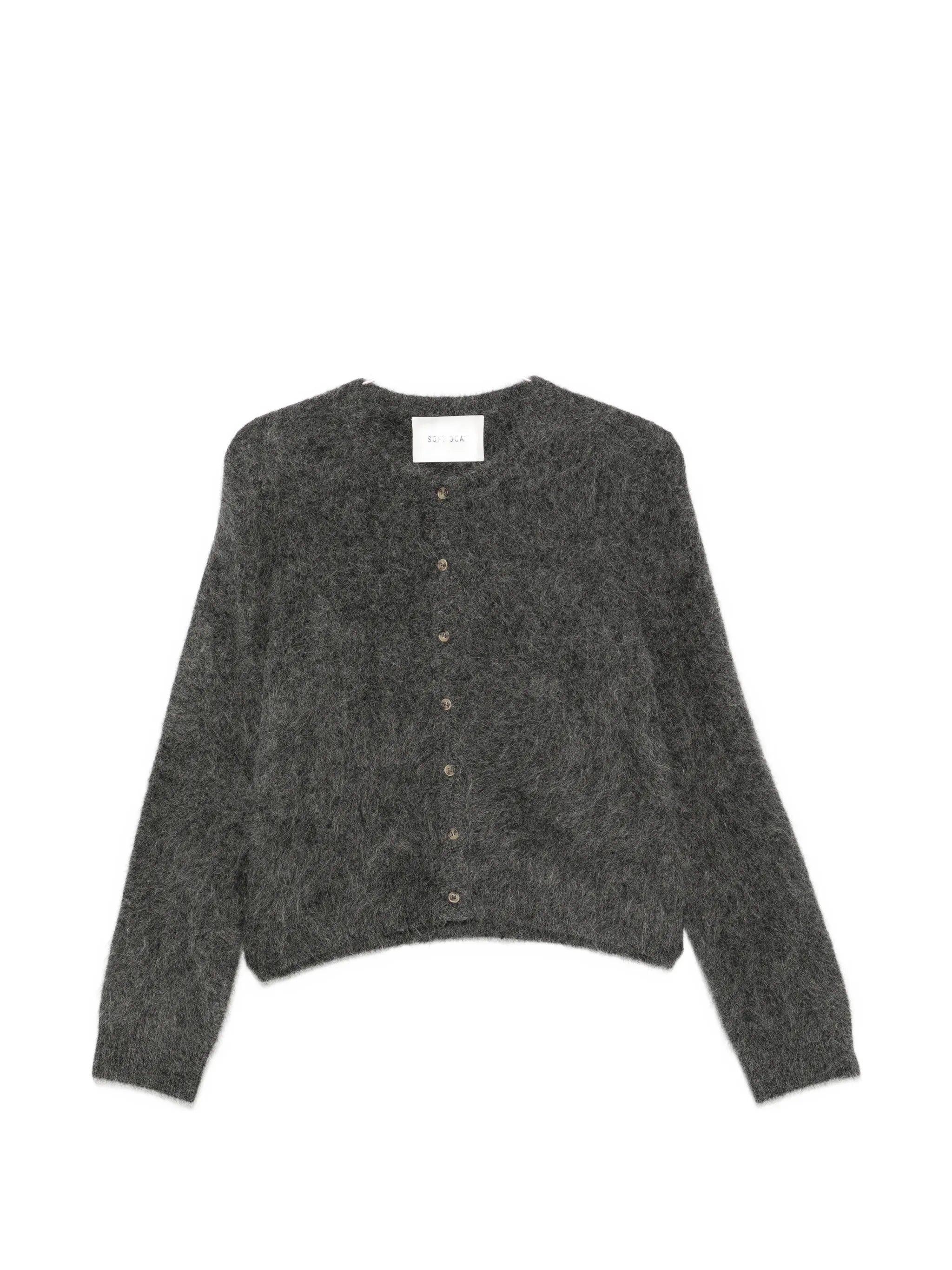 brushed-knit alpaca cardigan