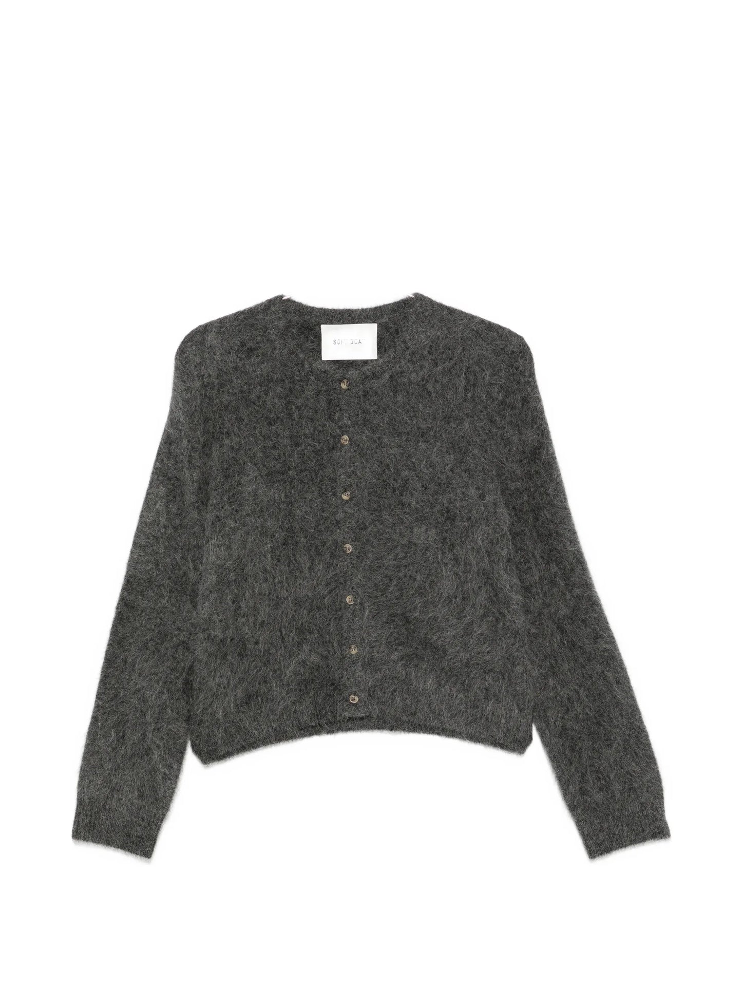 brushed-knit alpaca cardigan