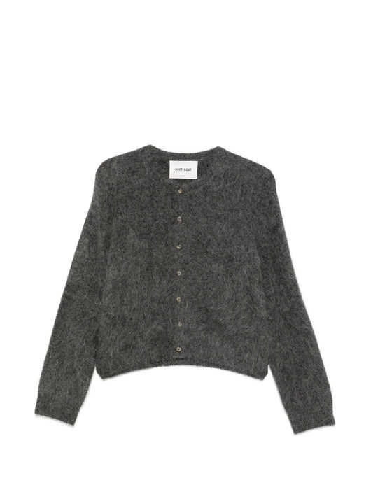 brushed-knit alpaca cardigan