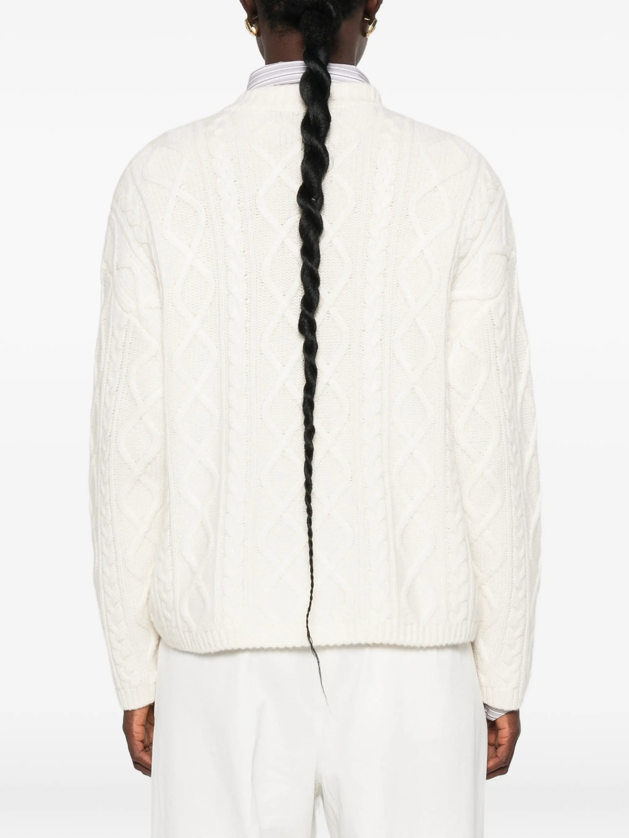 cable-knit cardigan