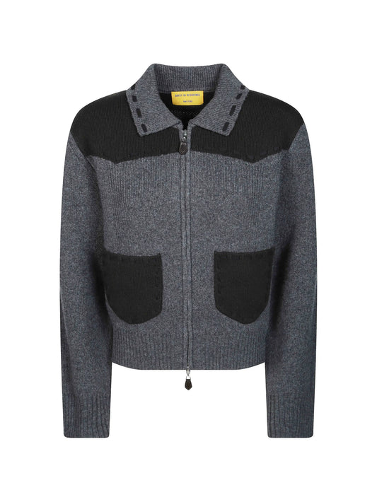 Saddle Up! panelled knit jacket