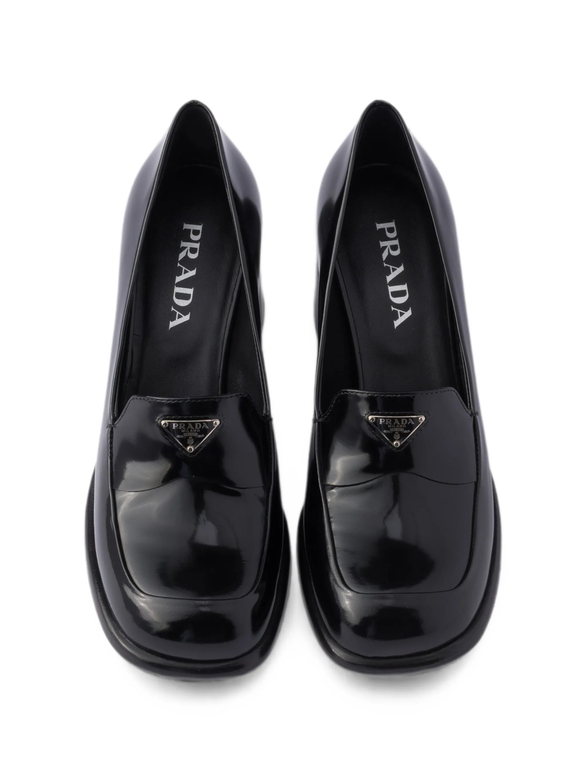 brushed leather loafers