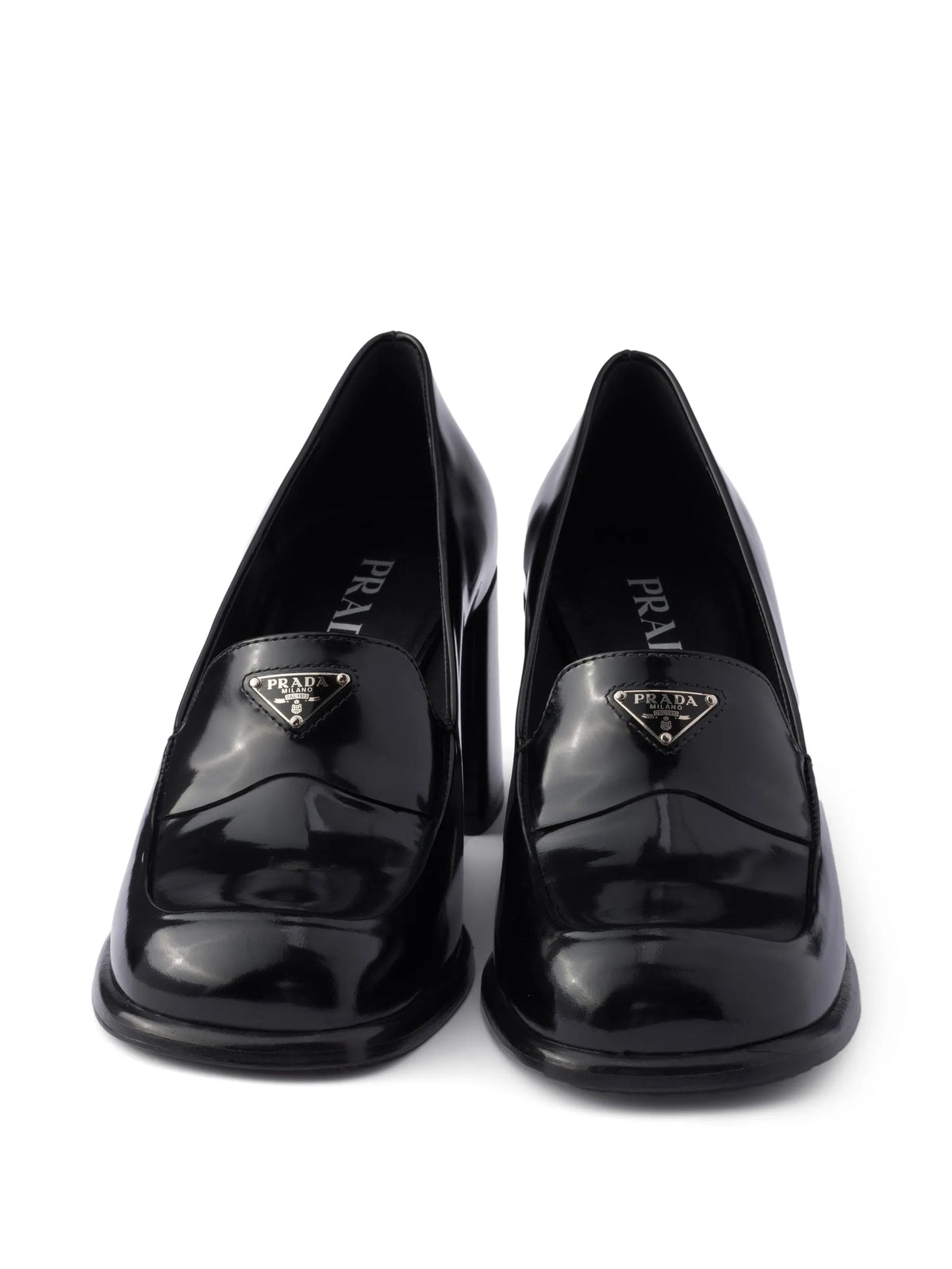 brushed leather loafers