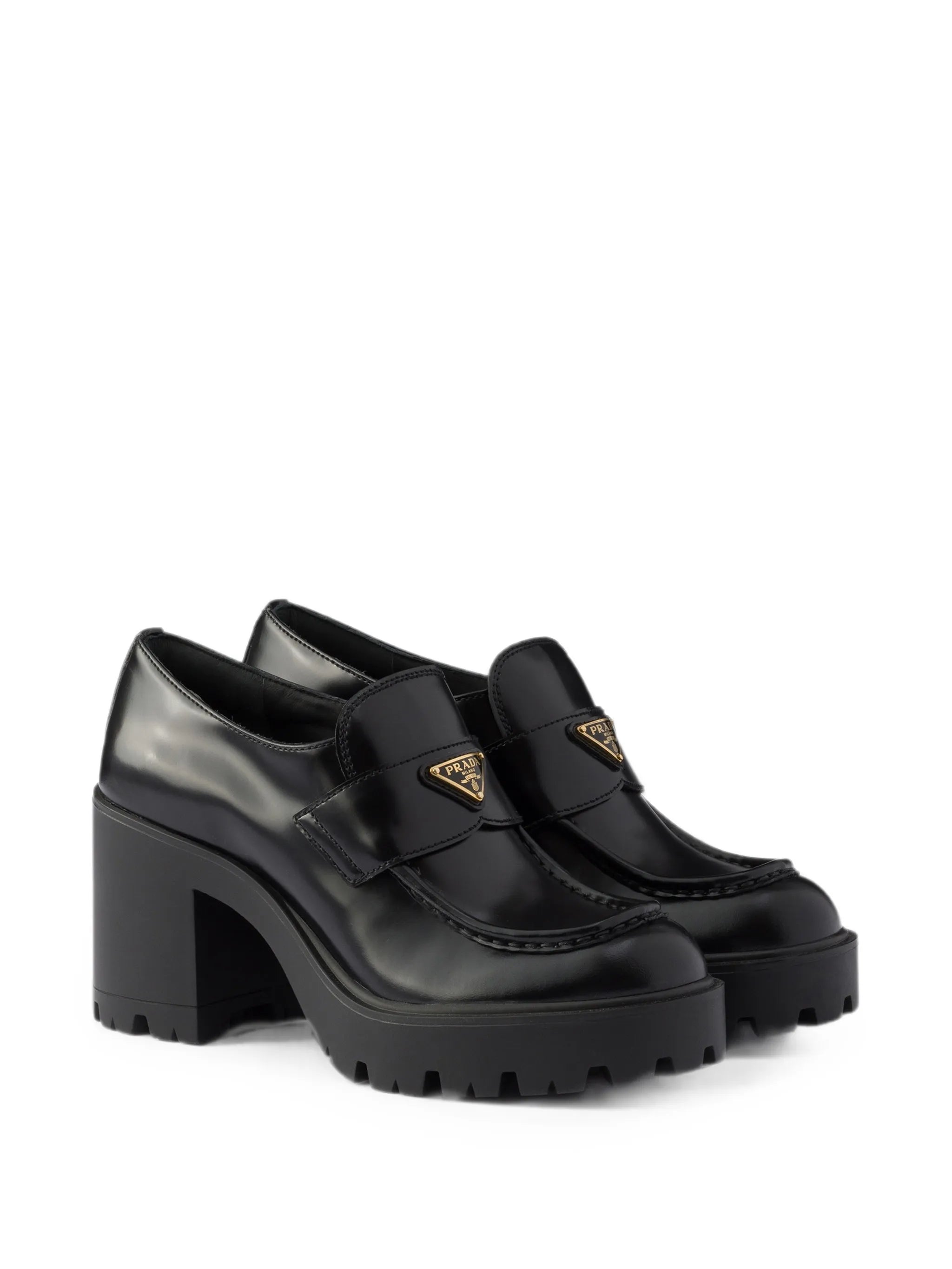 brushed-leather loafers
