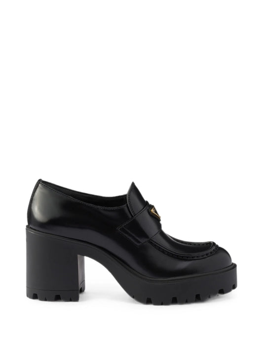 brushed-leather loafers