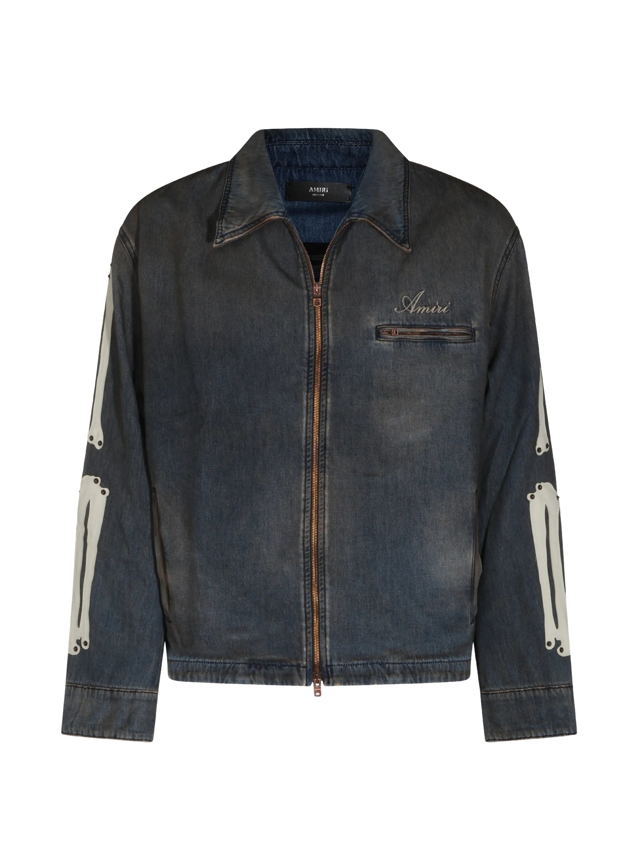 Skels leather-patch denim jacket