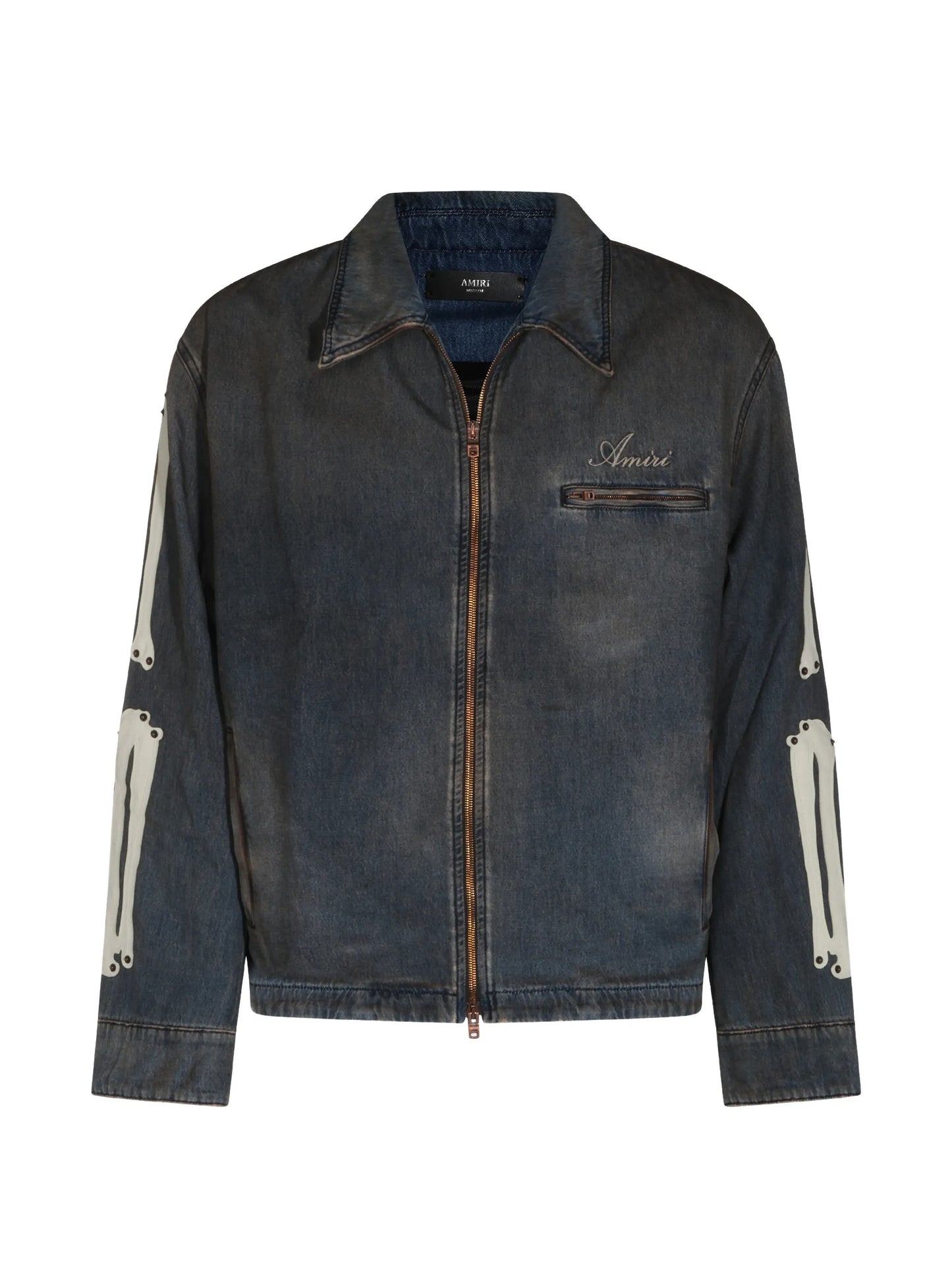 Skels leather-patch denim jacket