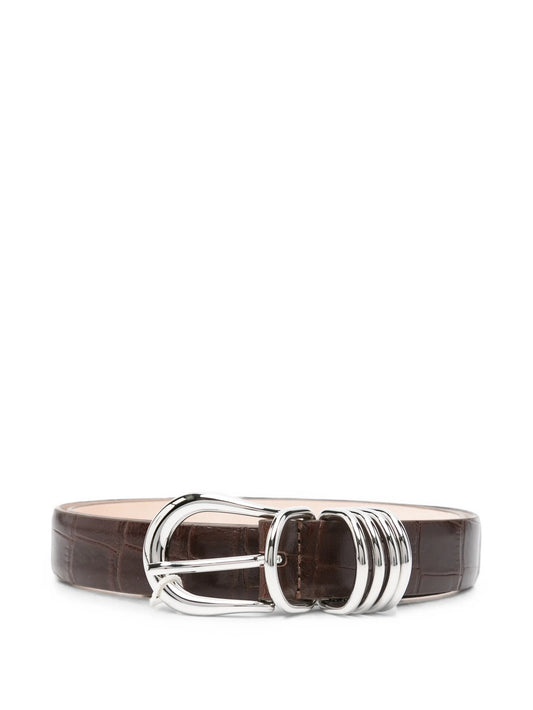 Hollyhock alligator-embossed leather belt