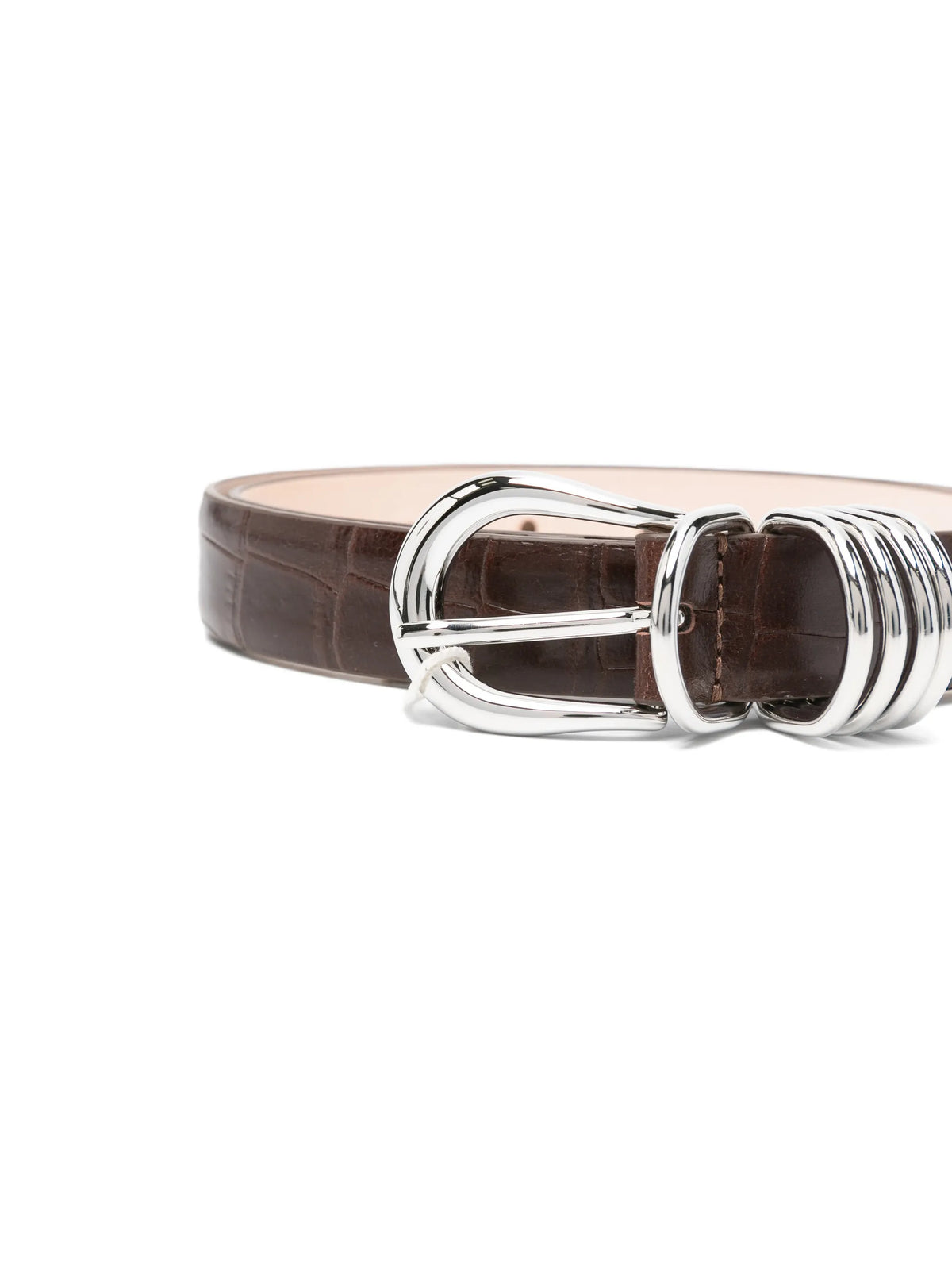 Hollyhock alligator-embossed leather belt