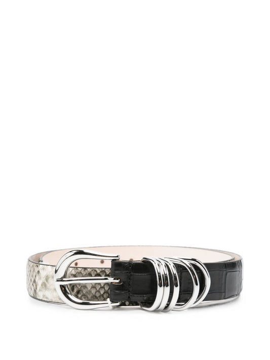Hollyhock snakeskin-effect croc-effect belt