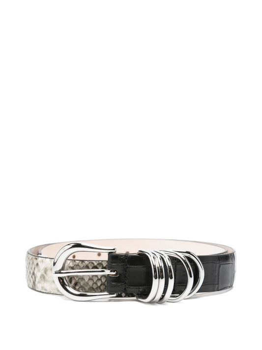 Hollyhock snakeskin-effect croc-effect belt