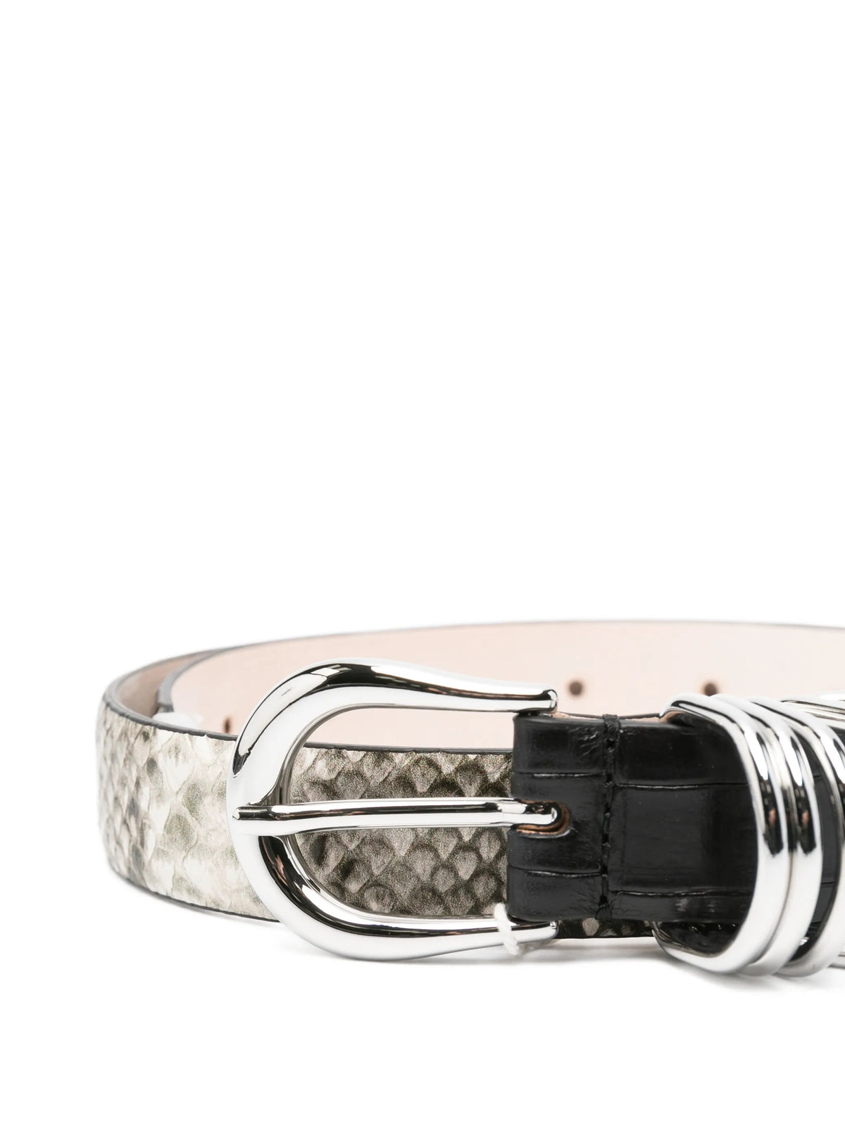 Hollyhock snakeskin-effect croc-effect belt