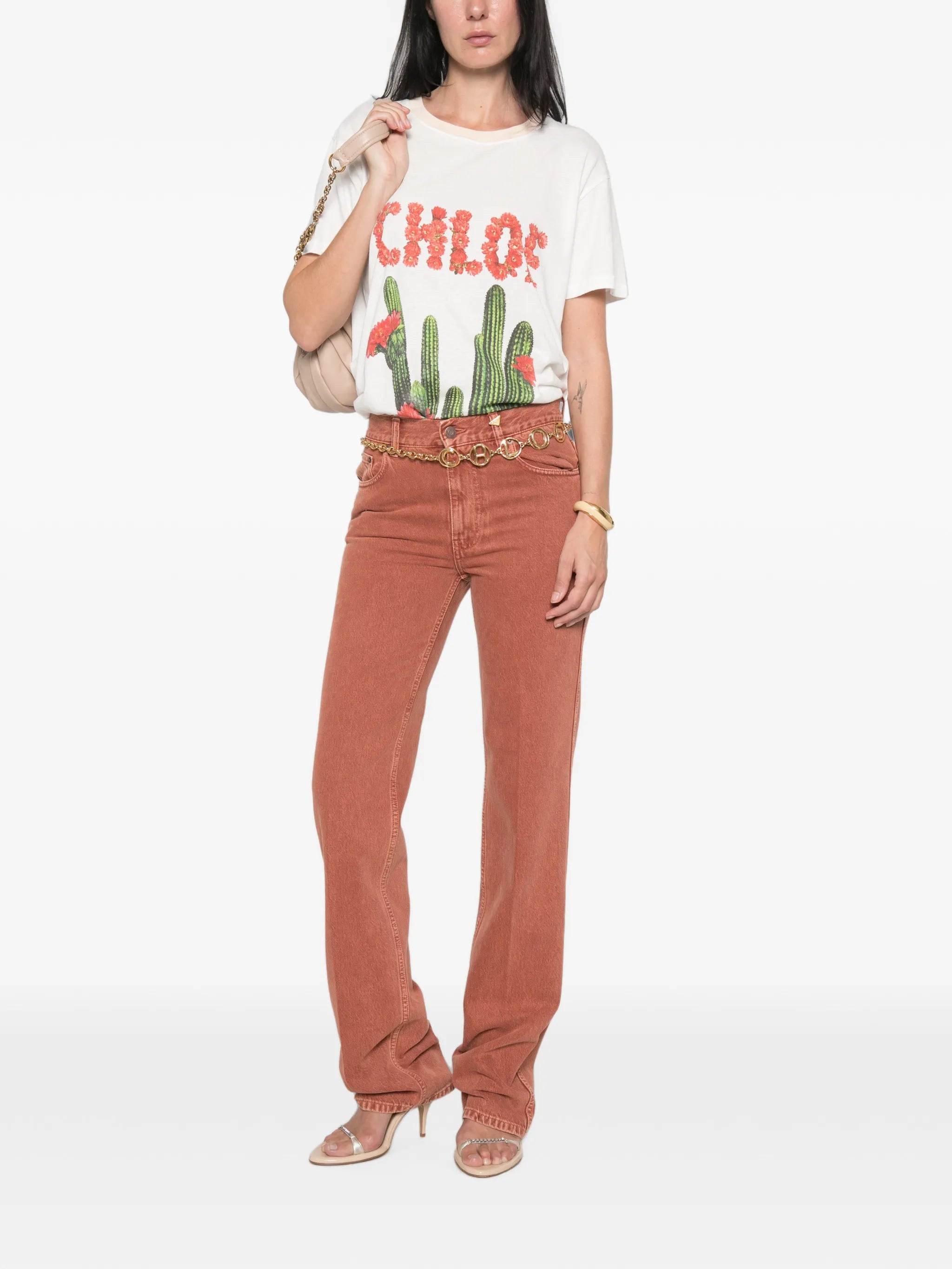 cactus-print cotton T-shirt