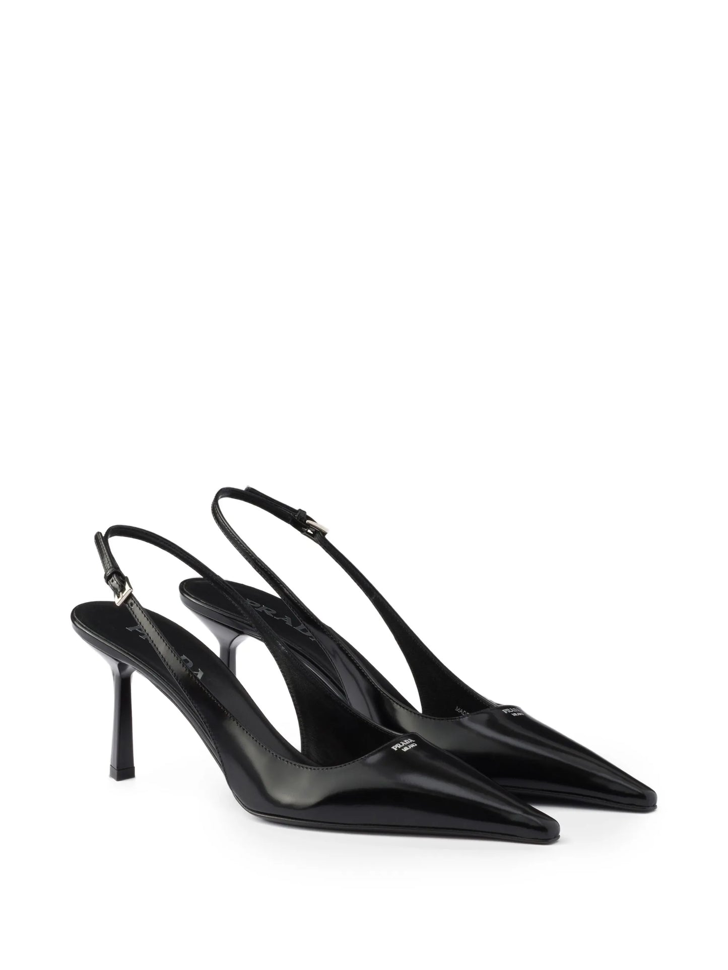 brushed leather slingback pumps