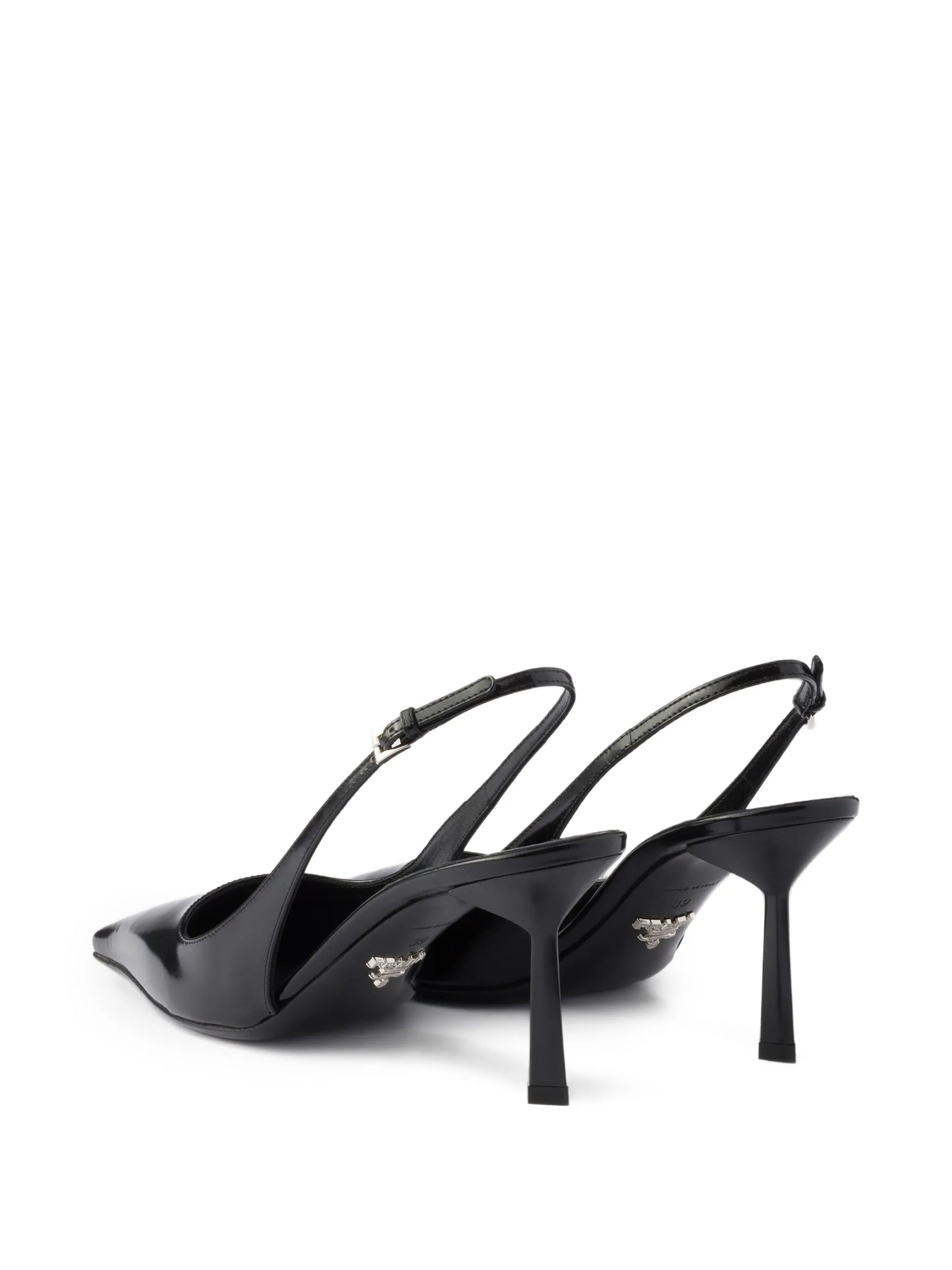 brushed leather slingback pumps