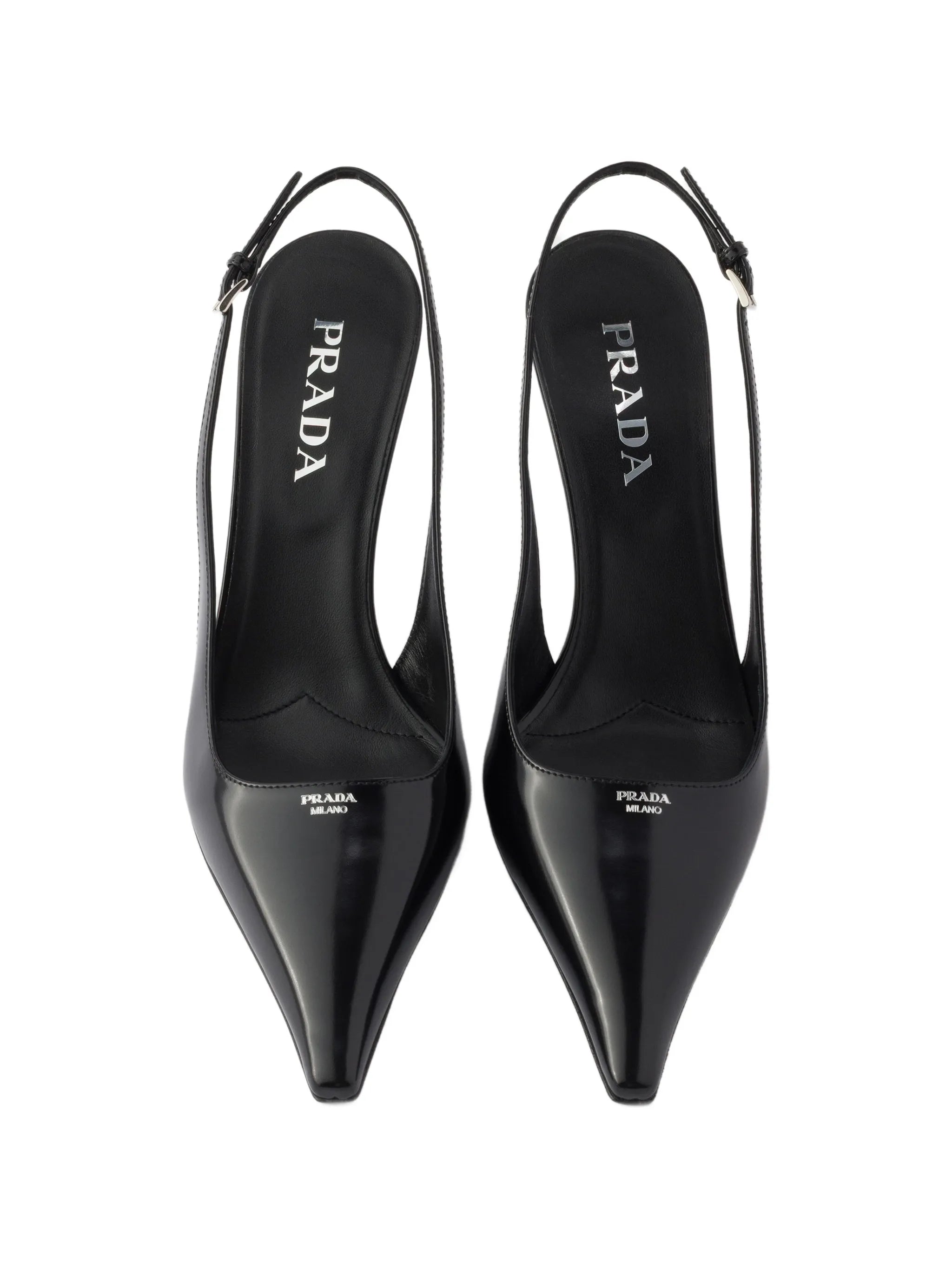 brushed leather slingback pumps