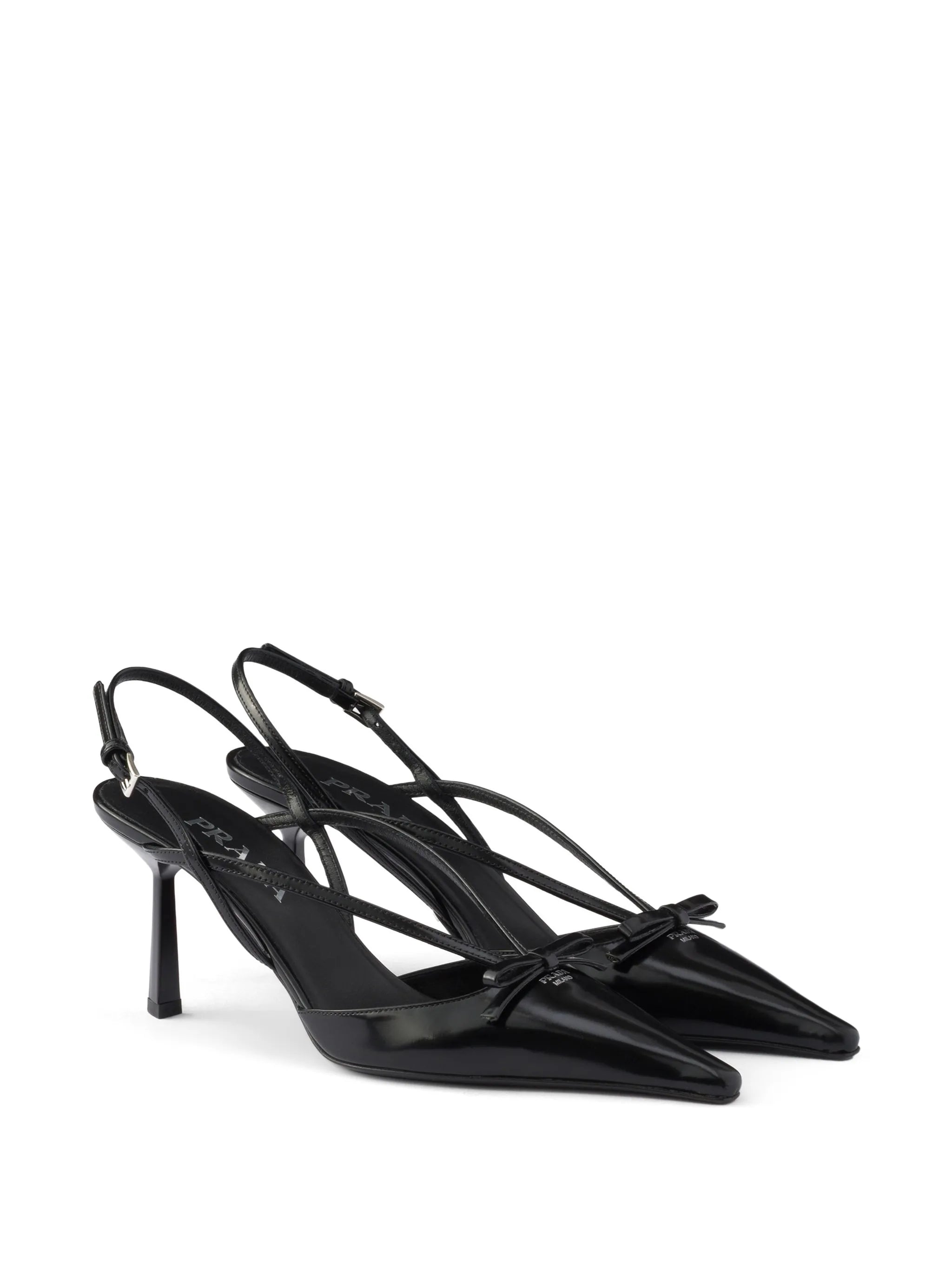 brushed-leather slingback pumps