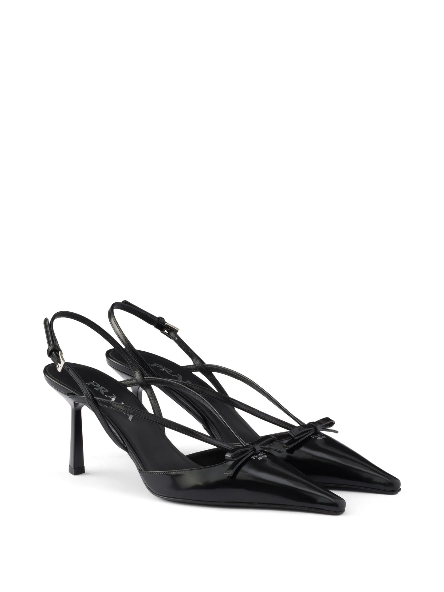 brushed-leather slingback pumps