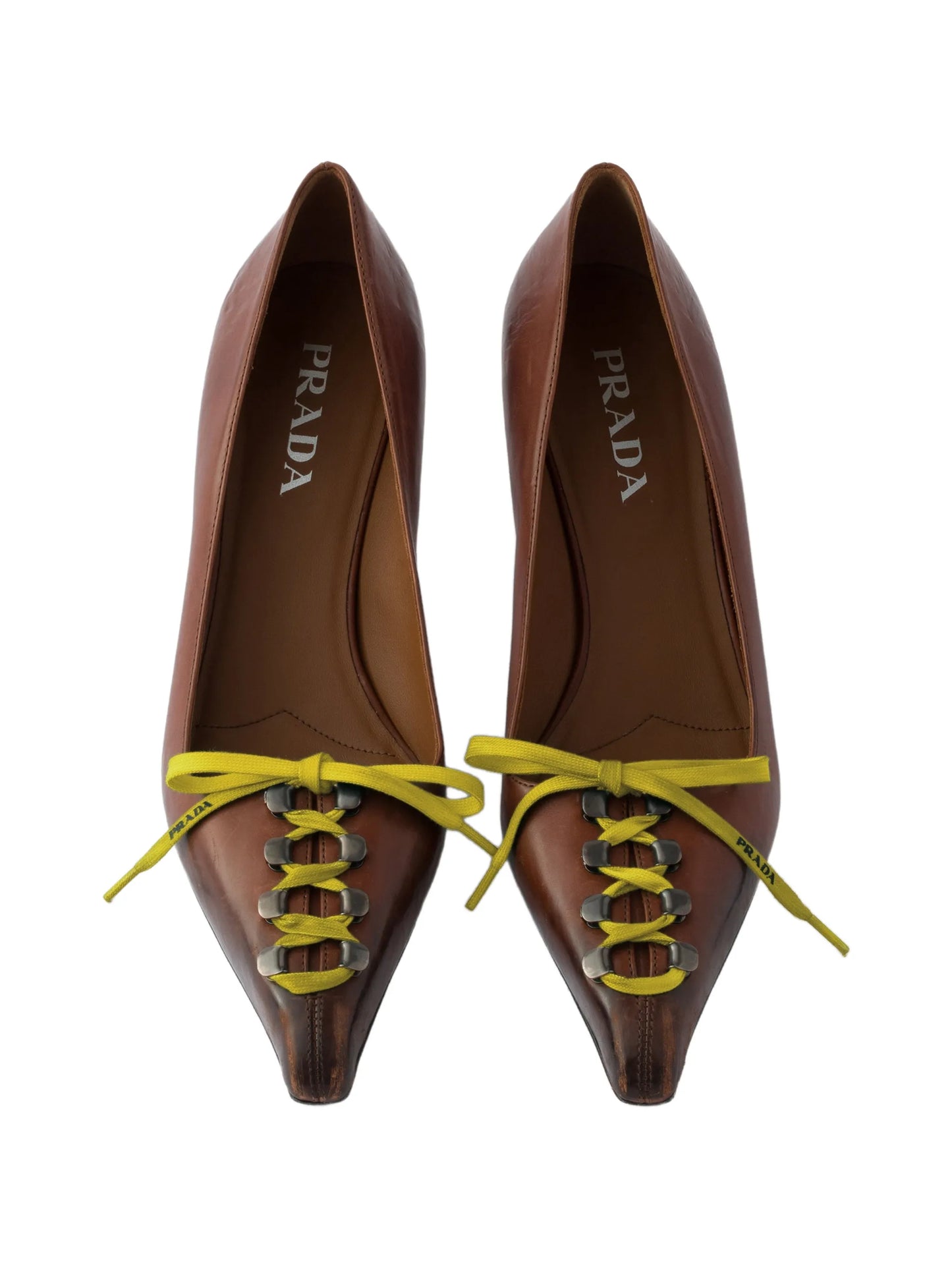 antiqued leather pumps