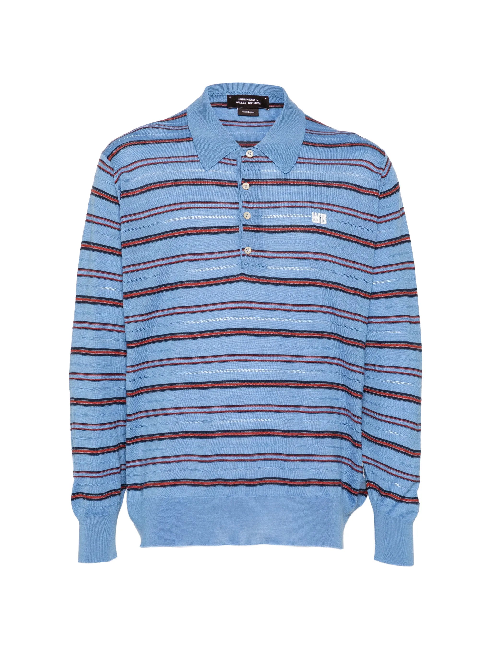 striped long-sleeve polo shirt